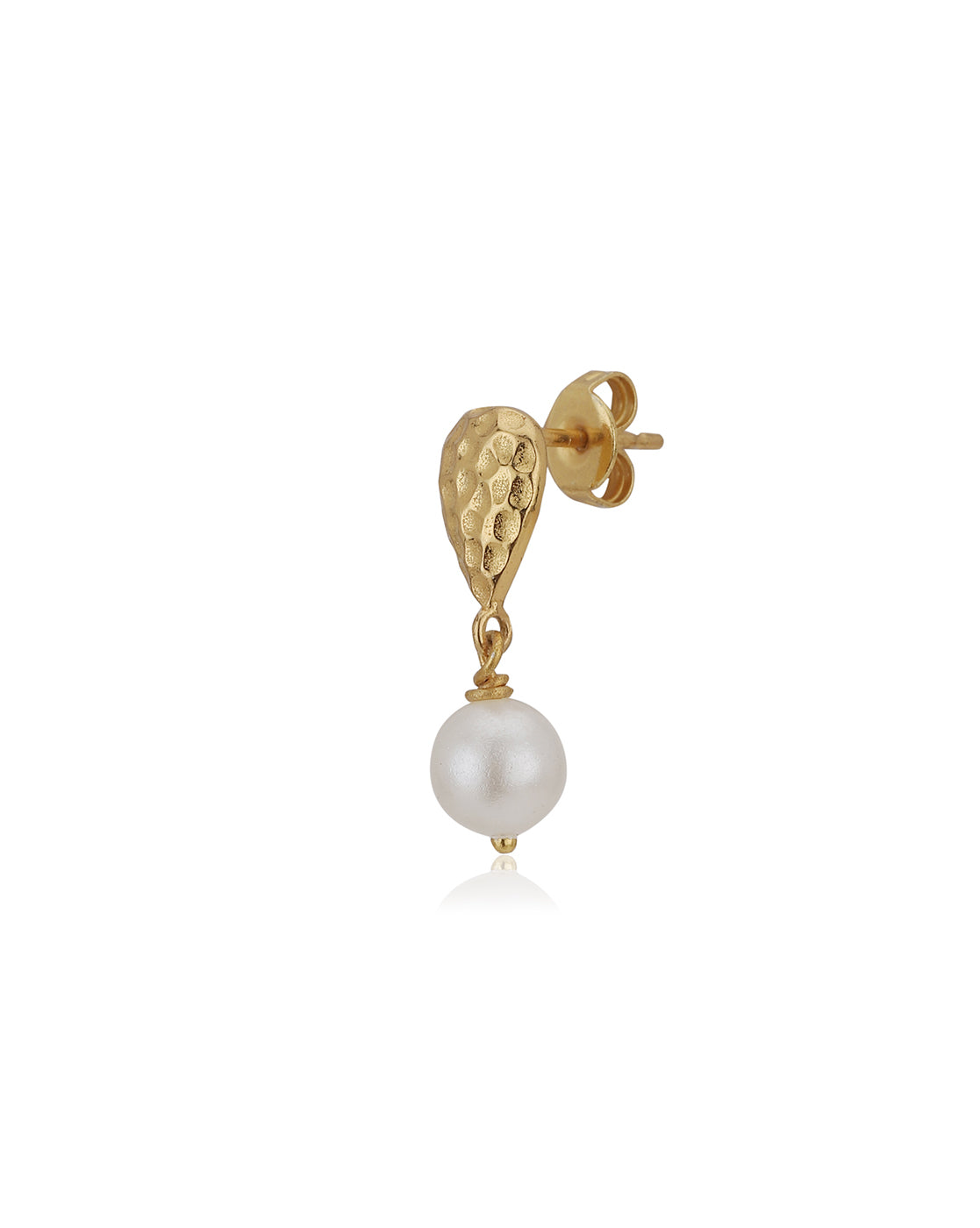 Carlton London Gold Plated Contemporary Drop Earring With Dangling Pearl For Women