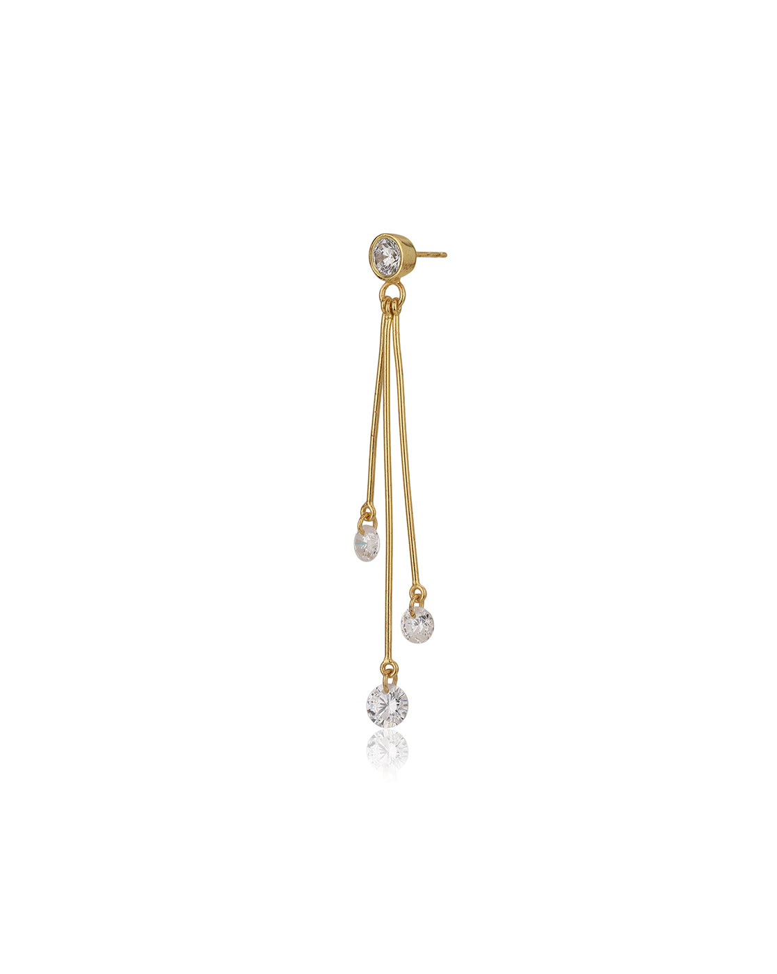 Carlton London Gold Plated Drop Earring With Dangling Cz Stone For Women