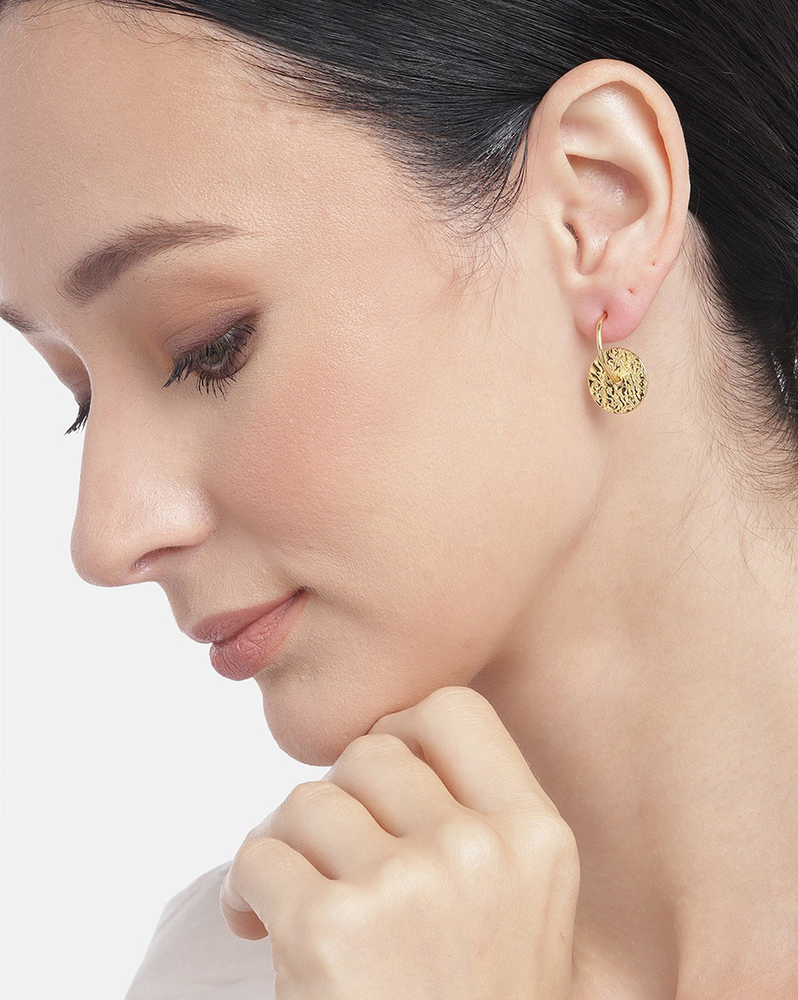 Carlton London 18Kt Gold Plated Contemporary Half Hoop Earring