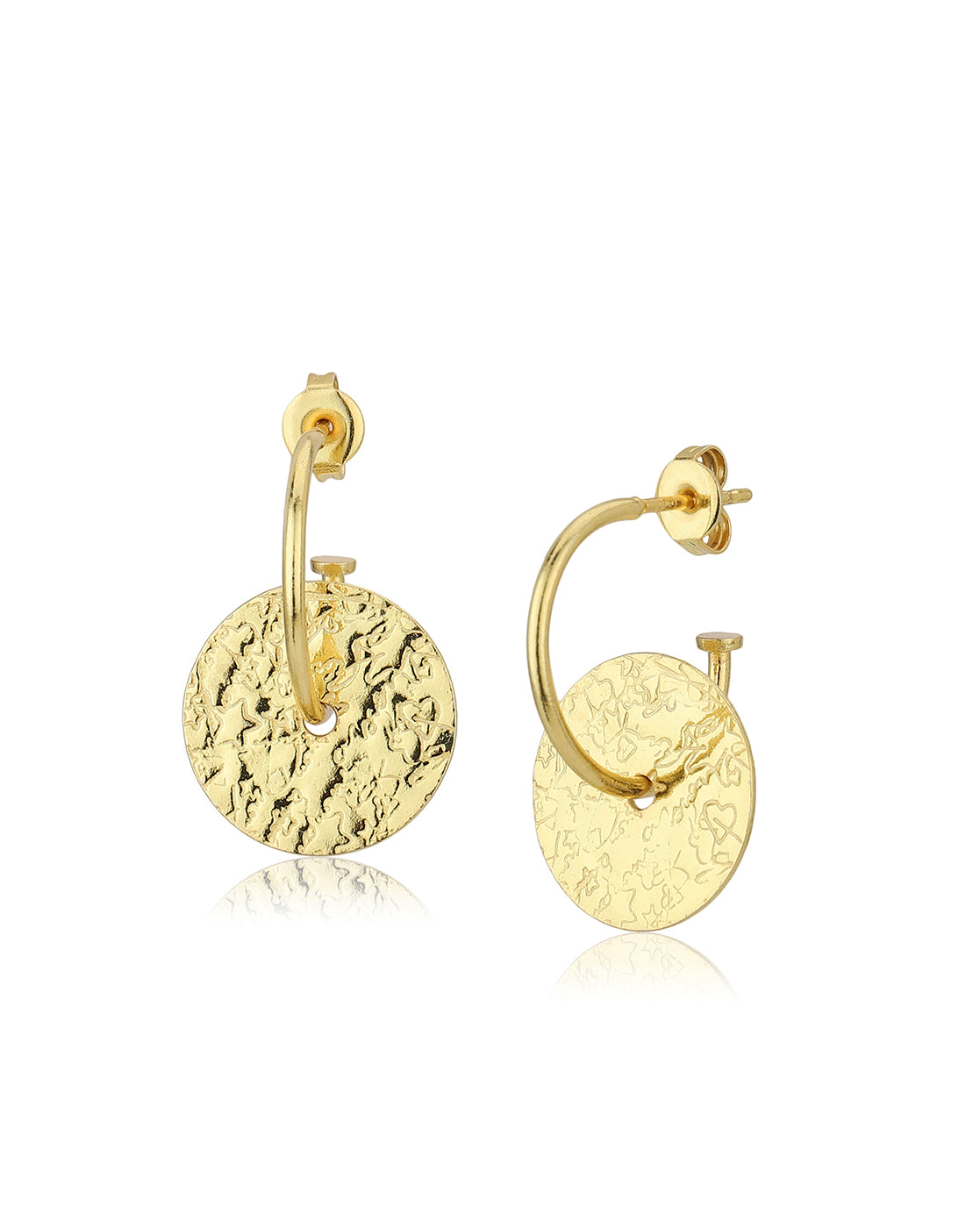 Carlton London 18Kt Gold Plated Contemporary Half Hoop Earring