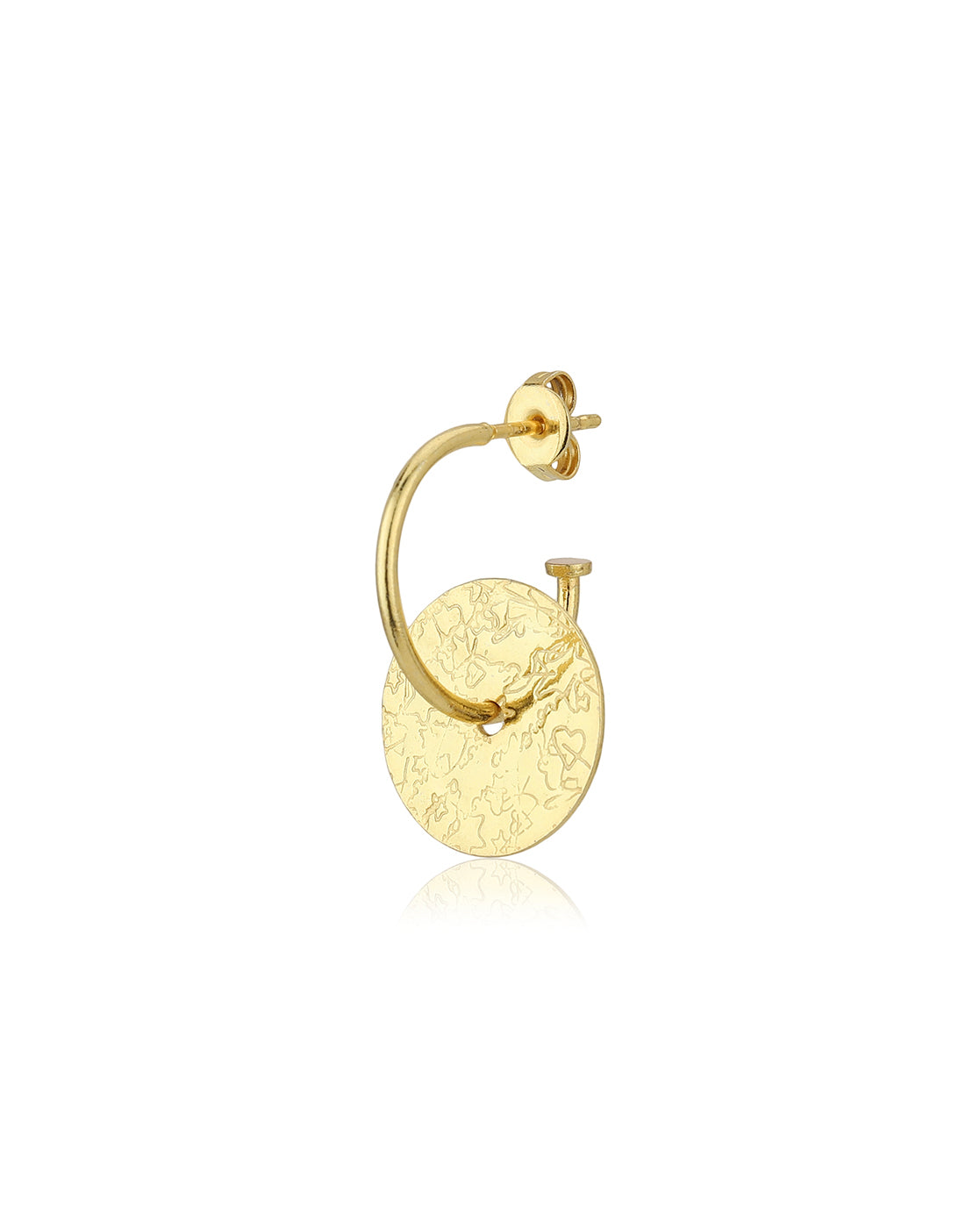 Carlton London 18Kt Gold Plated Contemporary Half Hoop Earring
