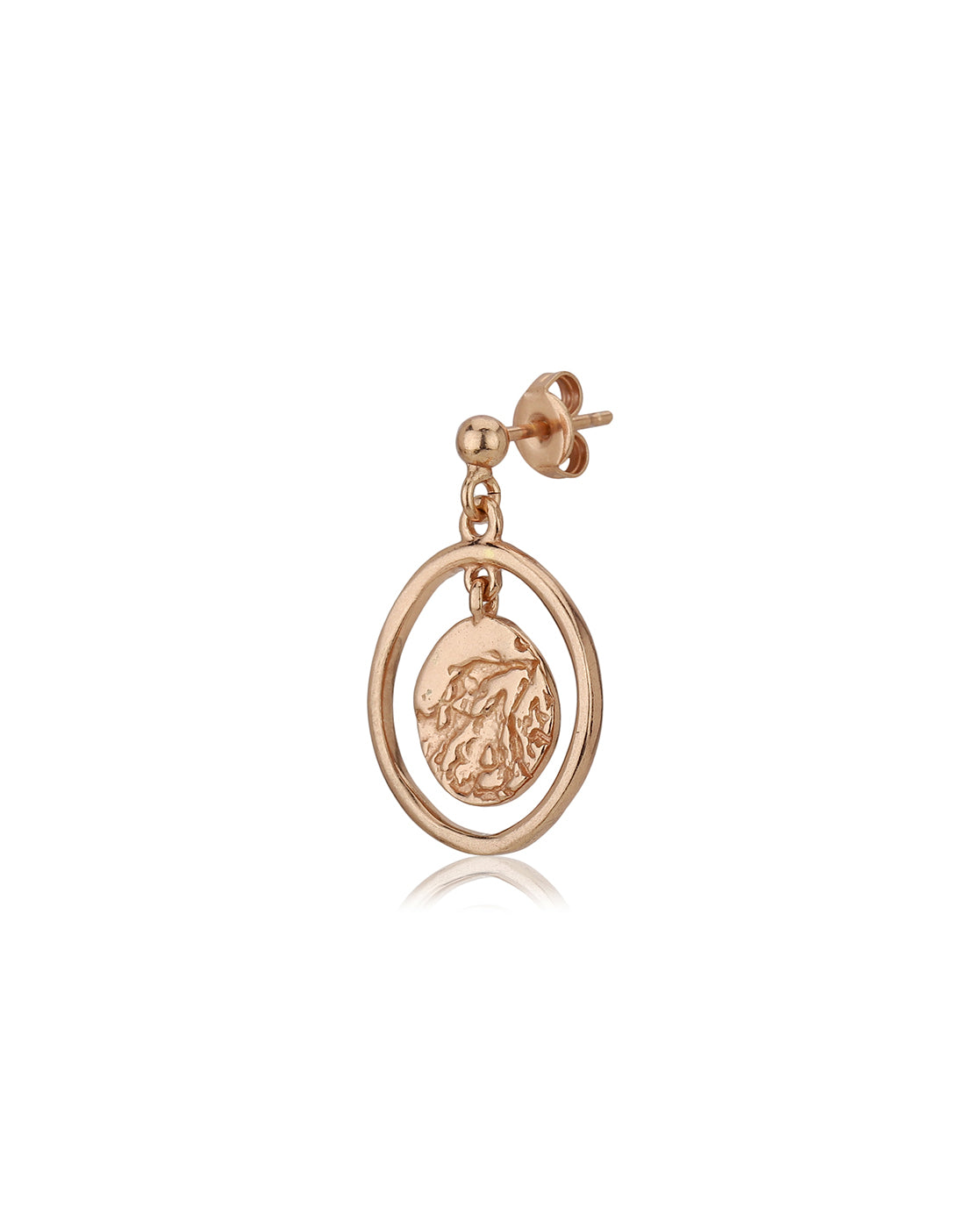 Carlton London 18Kt Rose Gold Plated Circular Drop Earrings