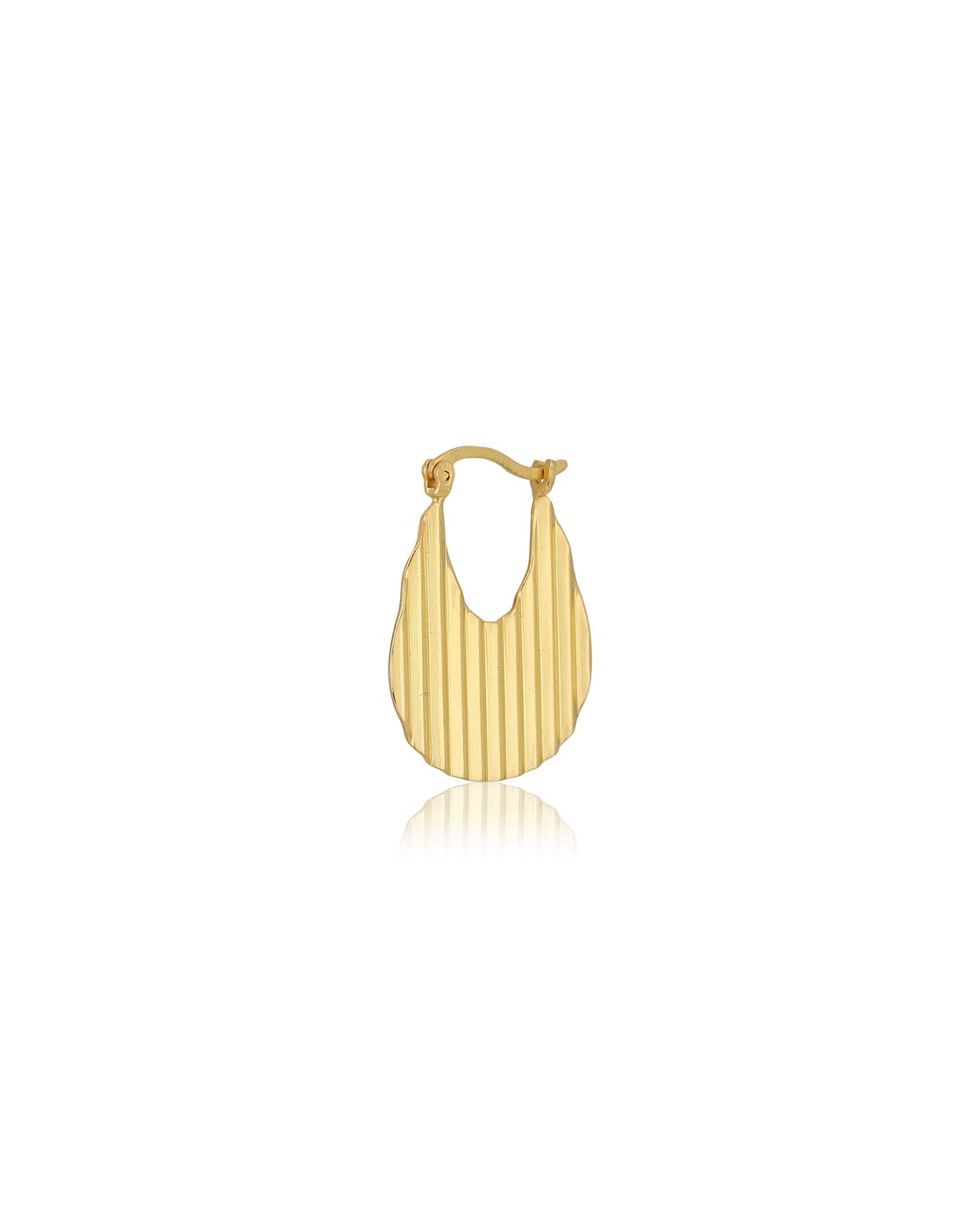 Carlton London 18Kt Gold Plated Fancy Textured Hoop Earrings