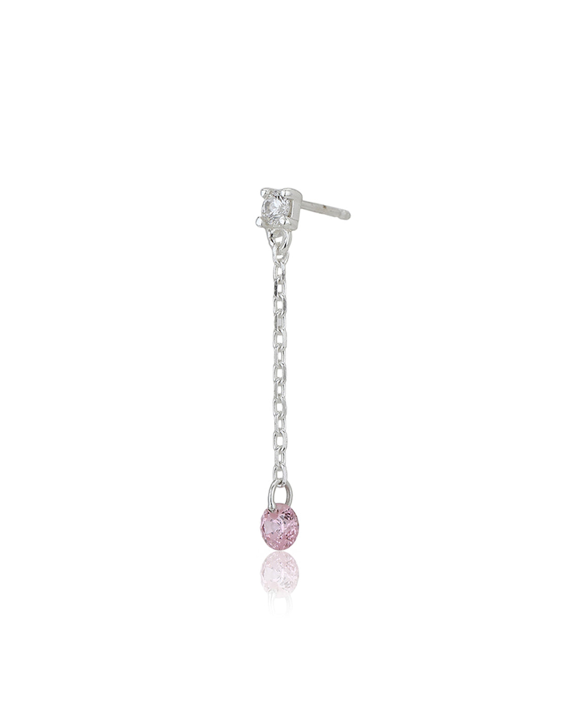 Carlton London Rhodium Plated Drop Earrings Dangling Cz