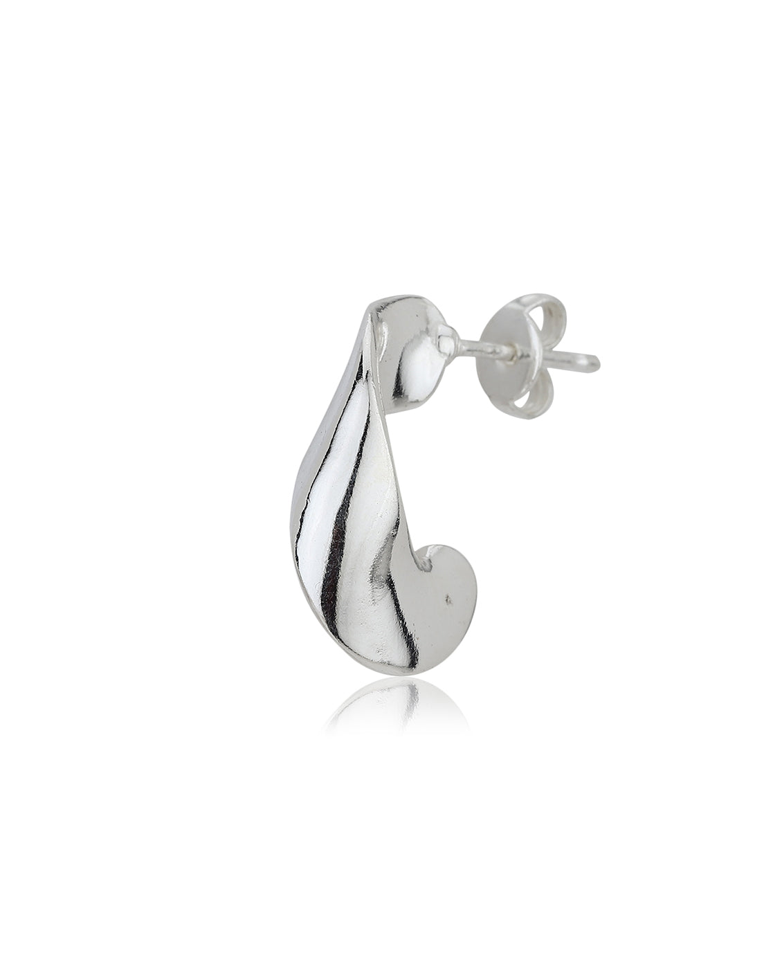 Carlton London Rhodium Plated Fancy Hoop Earrings