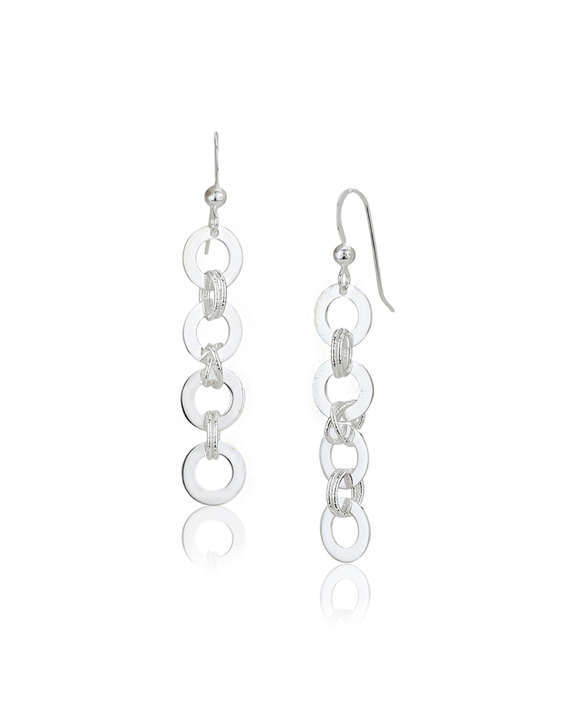 Carlton London Rhodium Plated Conteporary Drop Earring