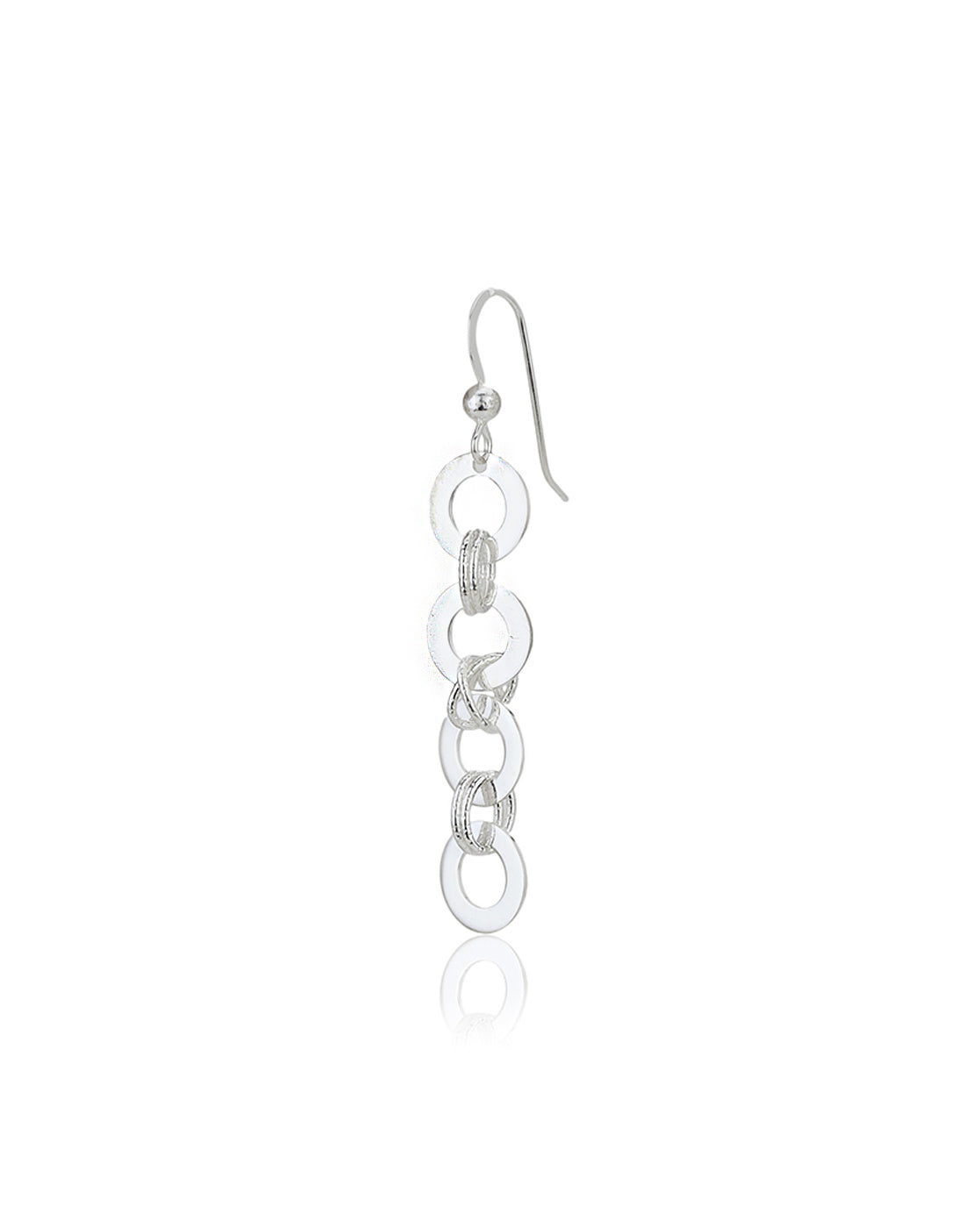 Carlton London Rhodium Plated Conteporary Drop Earring