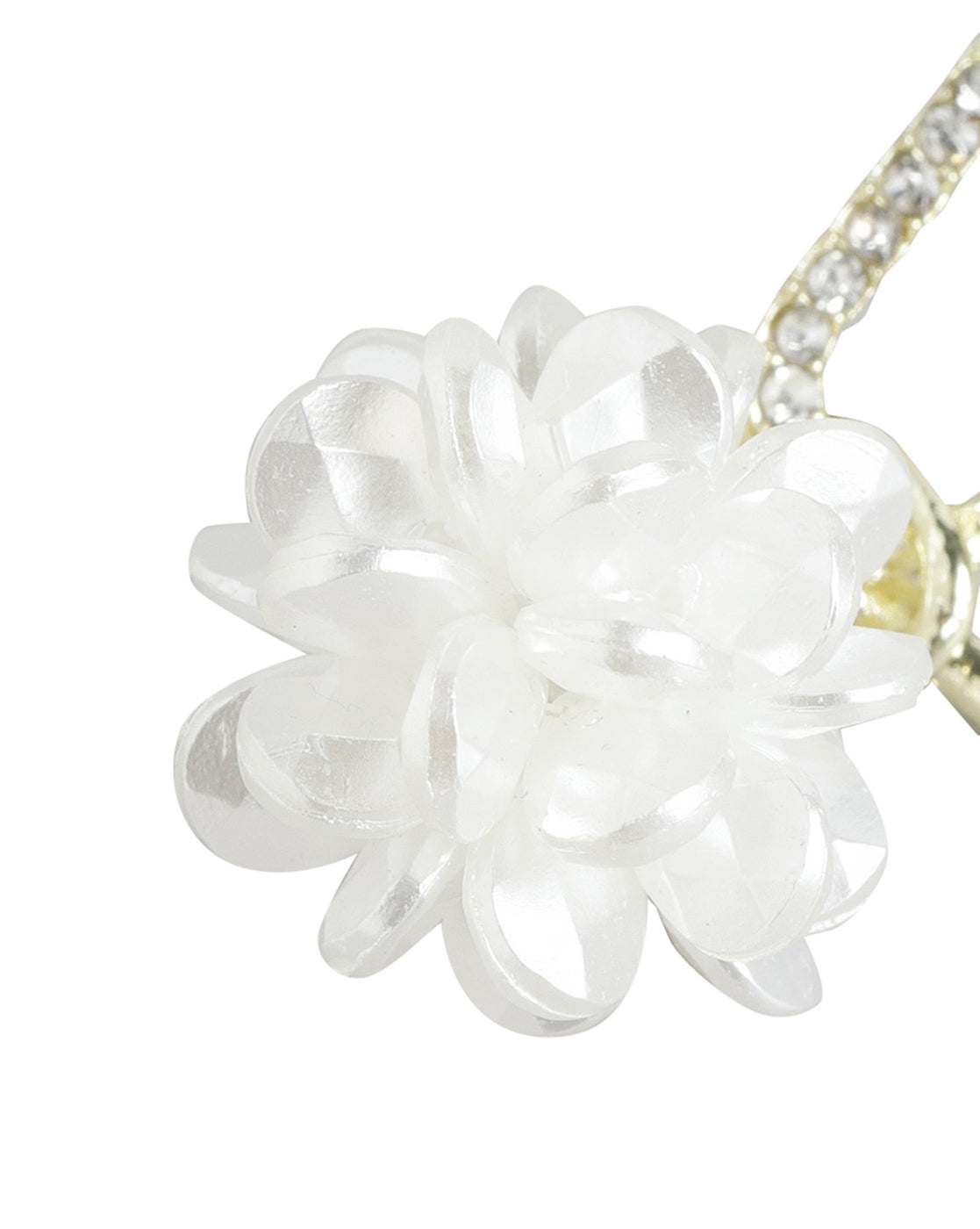 Gold Plated With Cz Floral Drop Earring For Women