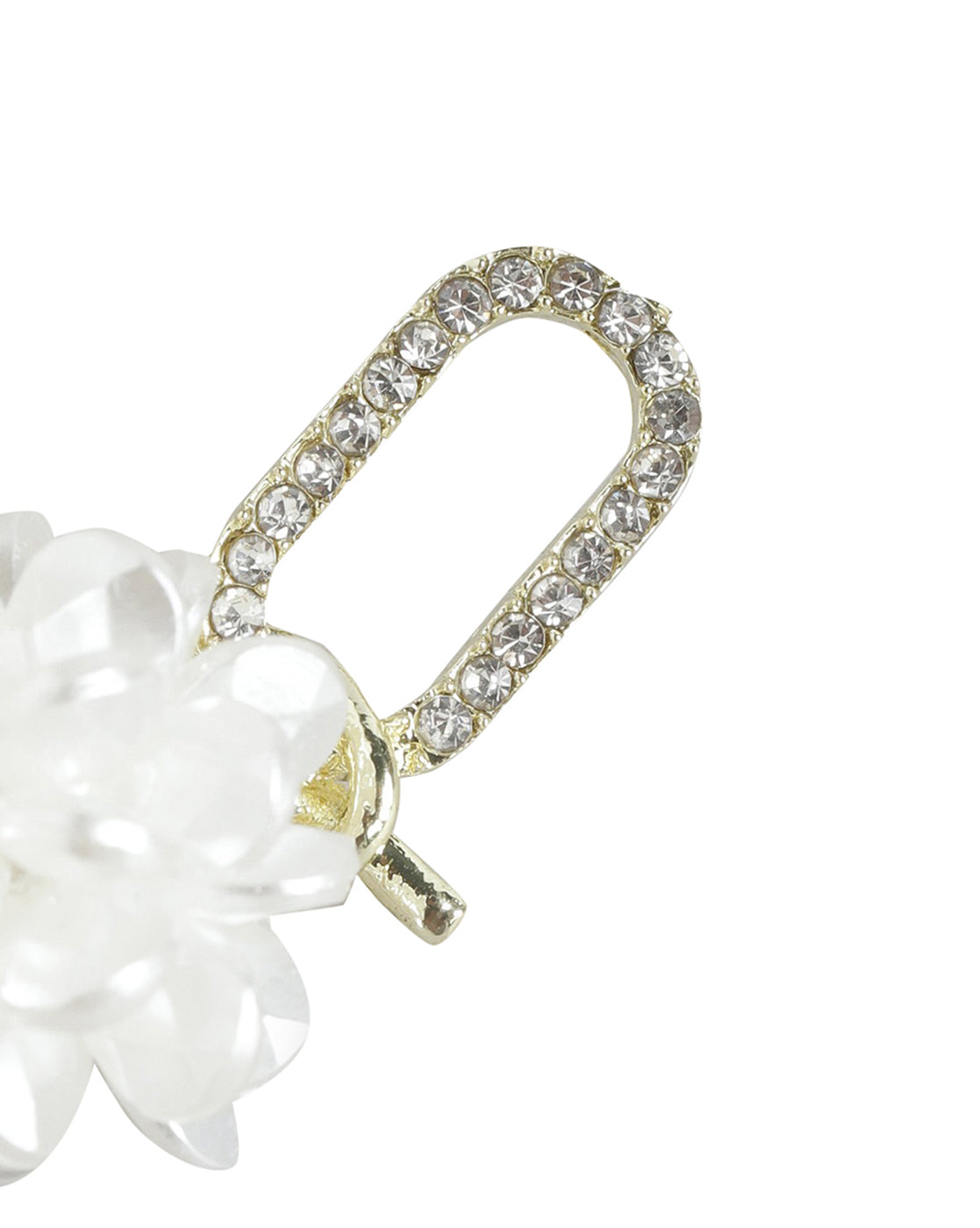 Gold Plated With Cz Floral Drop Earring For Women