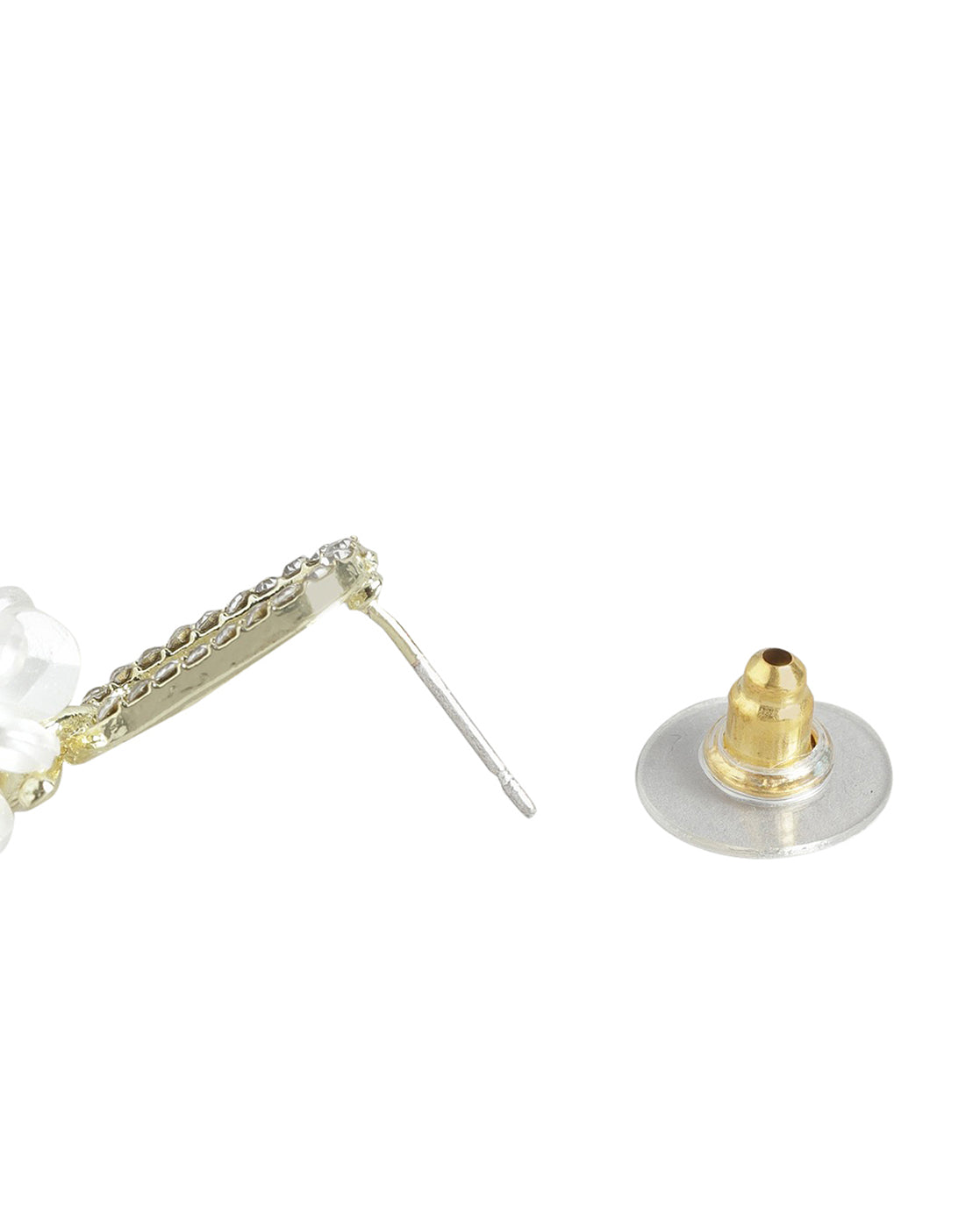 Gold Plated With Cz Floral Drop Earring For Women