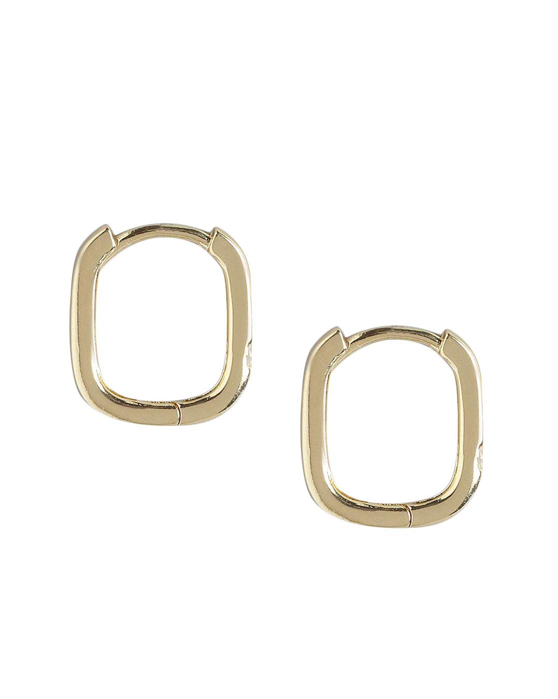 Gold Plated With Cz Petite Hoop Earring For Women