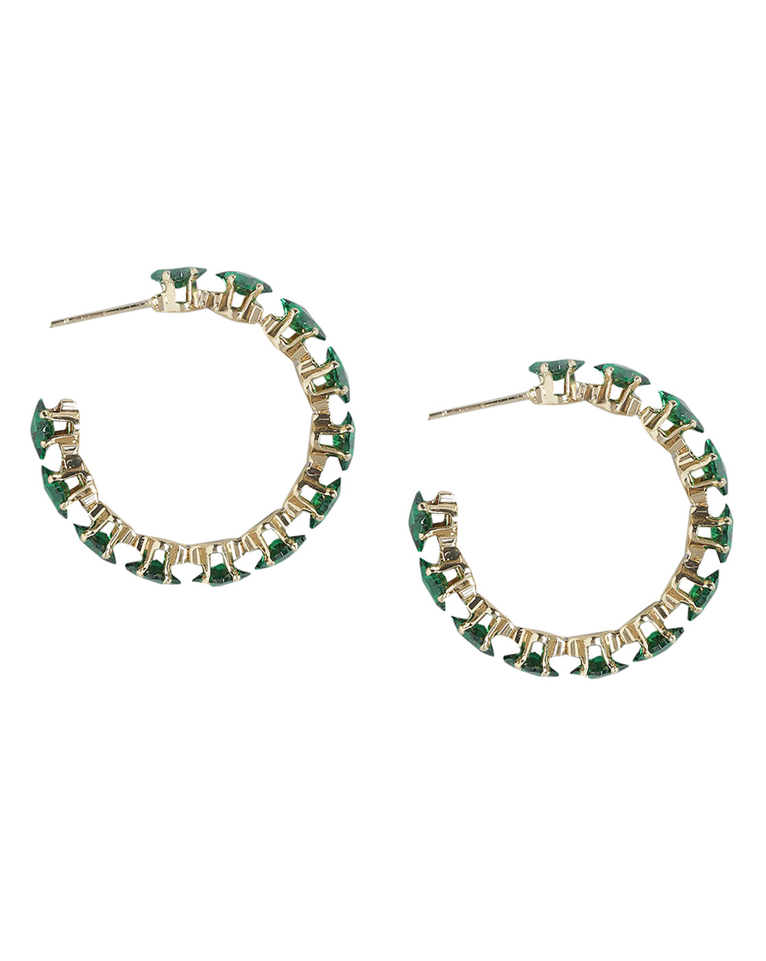 Gold Plated With Cz Stylish Half Hoop Earring For Women