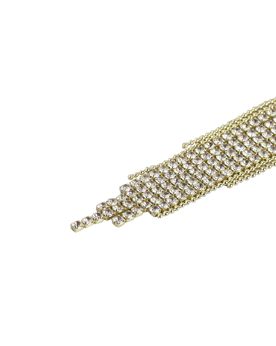 Gold Plated With Cz Tassel Drop Earring For Women