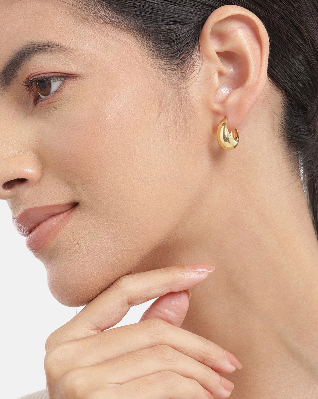 Gold Plated Fancy Hoop Earring For Women