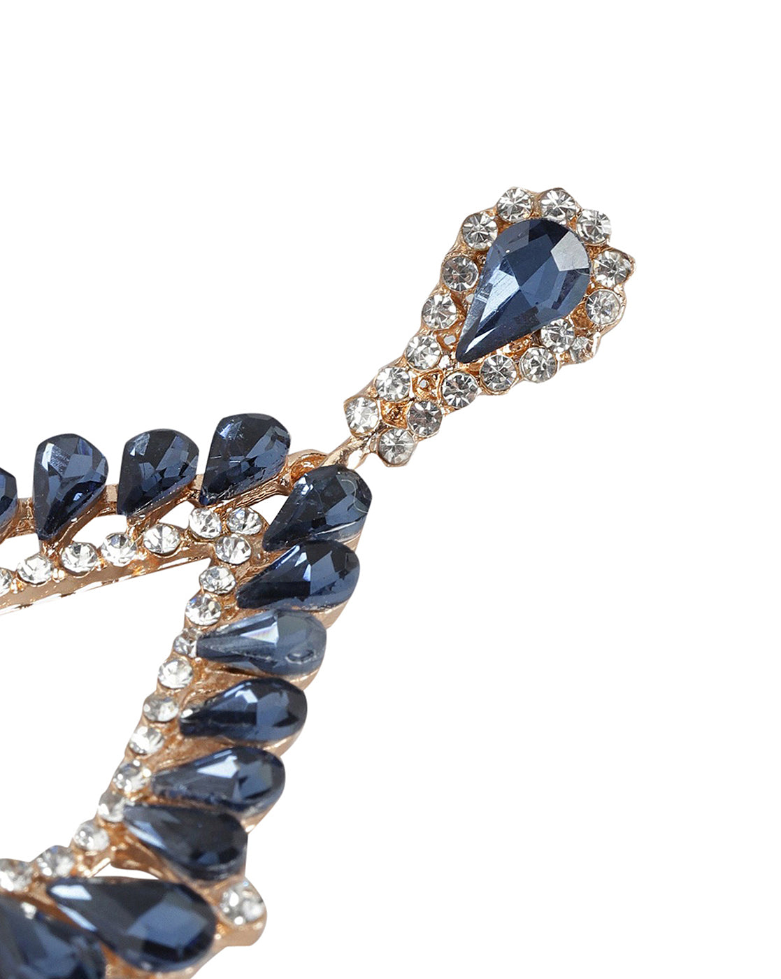 Rose Gold Plated With Saphire Stud Drop Earring For Women