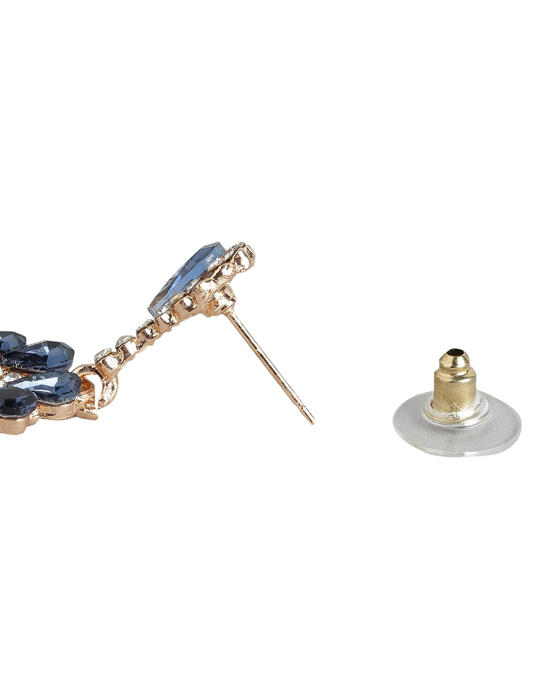 Rose Gold Plated With Saphire Stud Drop Earring For Women