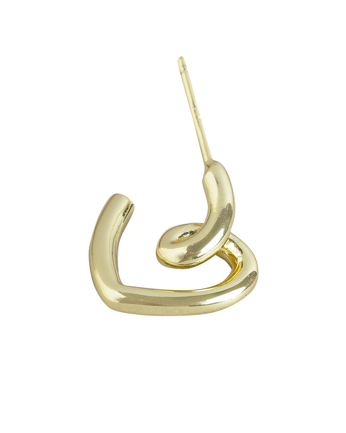 Gold Plated With Cz Heart Stud Earring For Women