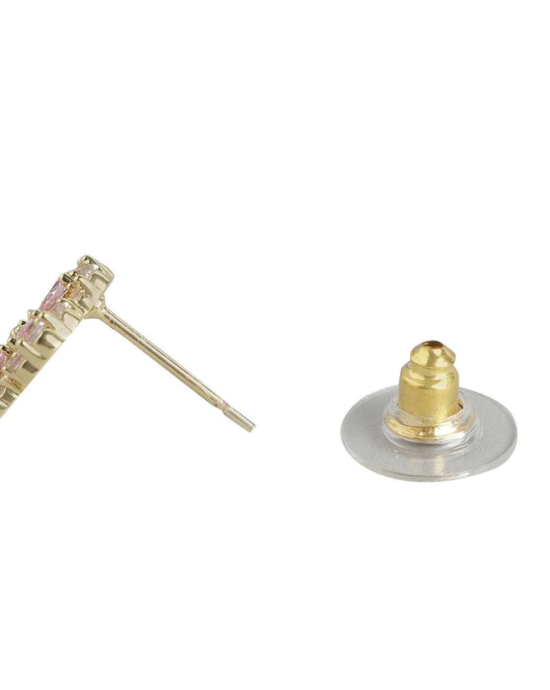 Gold Plated With Cz Floral Stud Earring For Women