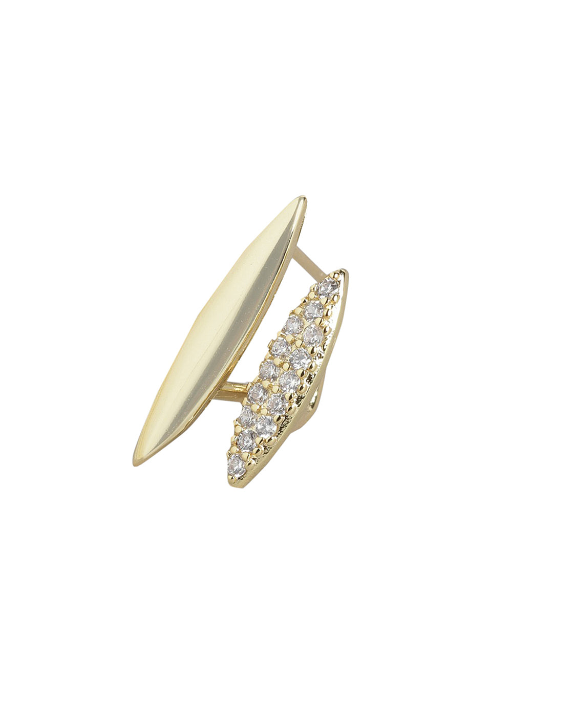 Gold Plated With Cz Unique Stud Earring For Women