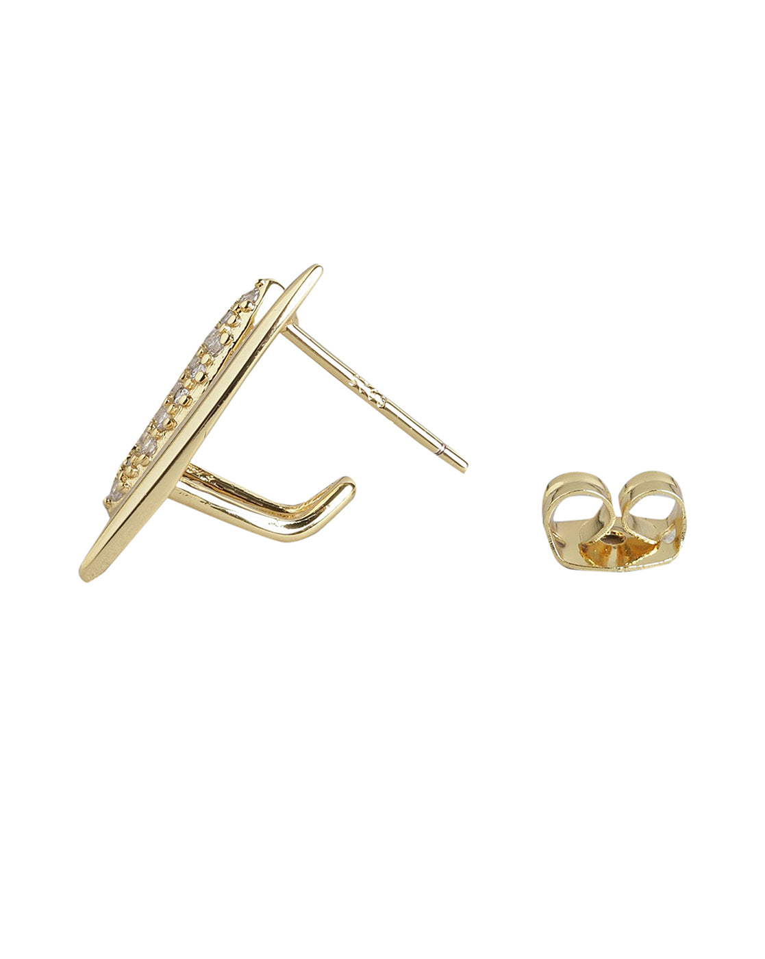 Gold Plated With Cz Unique Stud Earring For Women