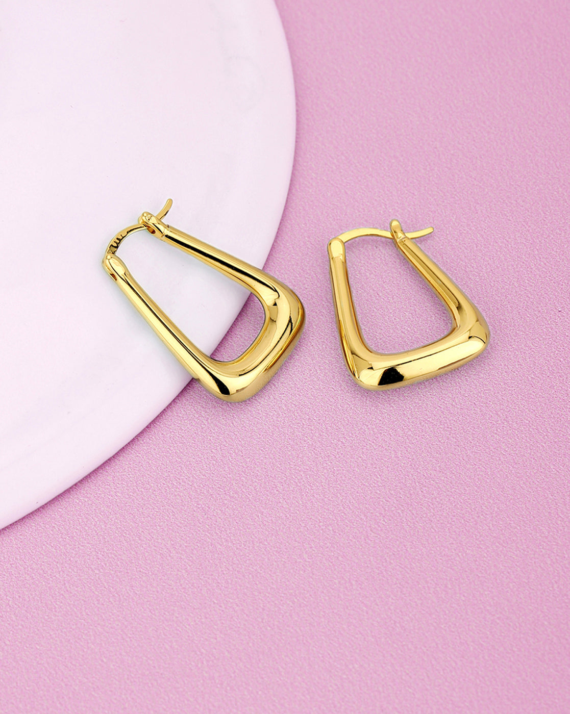 Gold Plated Fancy Hoop Earring For Women