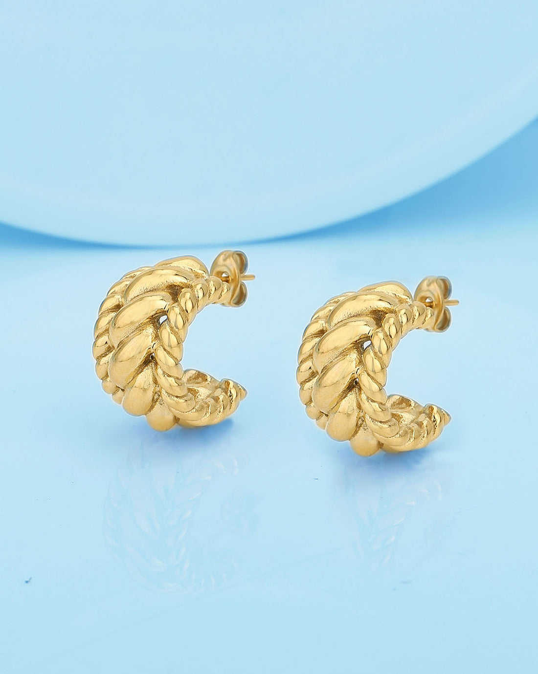 Gold Plated Half Hoop Earring For Women