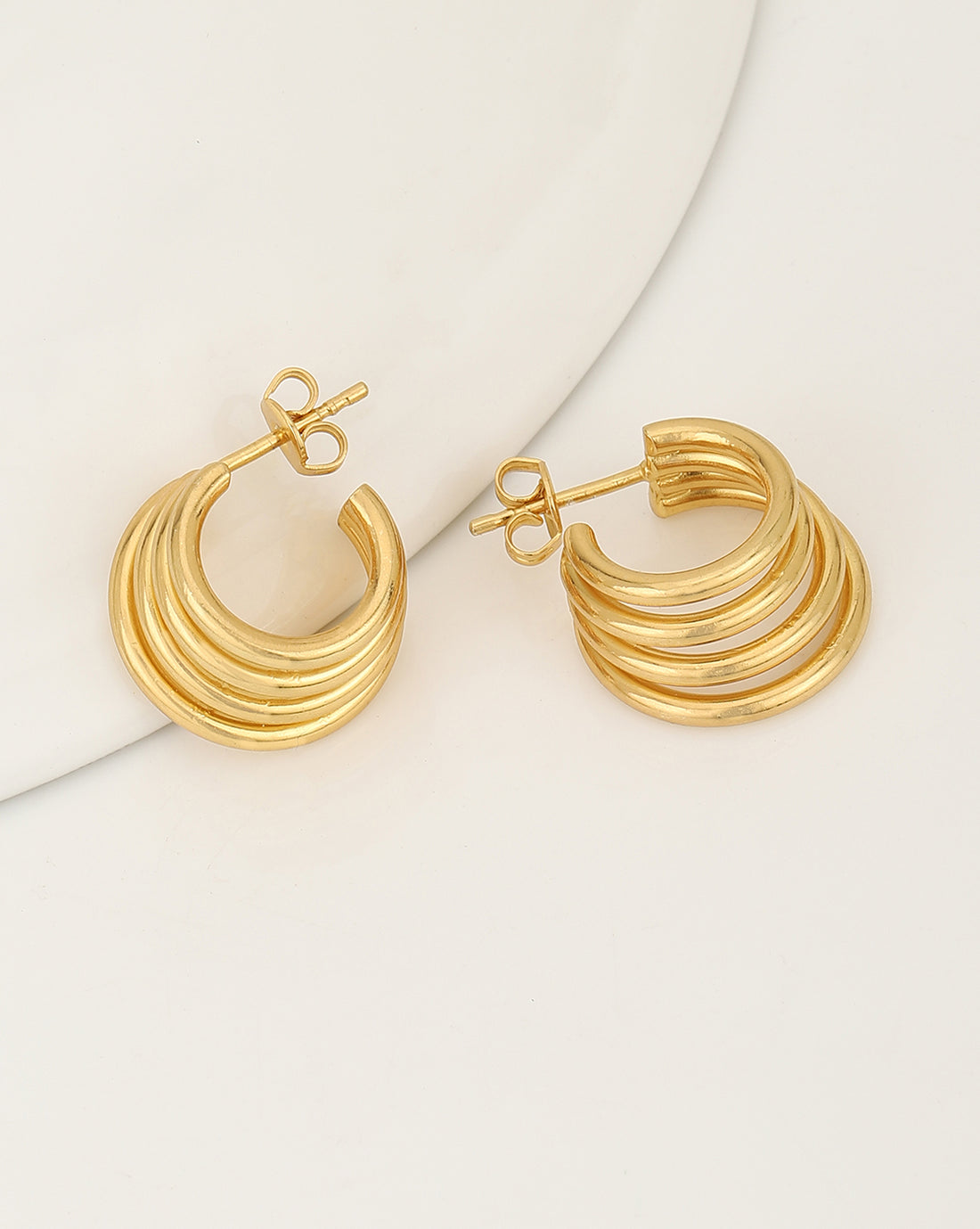 18Kt Gold Plated Handcraft Spiral Hoop Earring