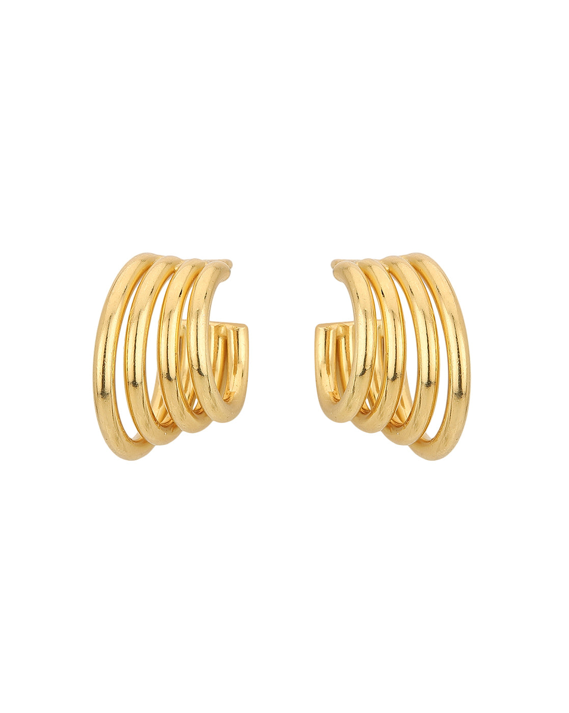18Kt Gold Plated Handcraft Spiral Hoop Earring