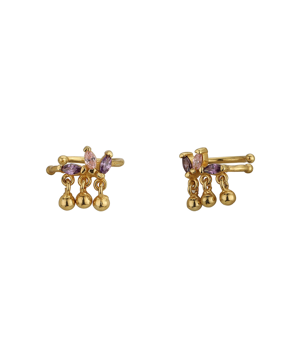 18Kt Gold Plated Cz Studded Contemporary Earring