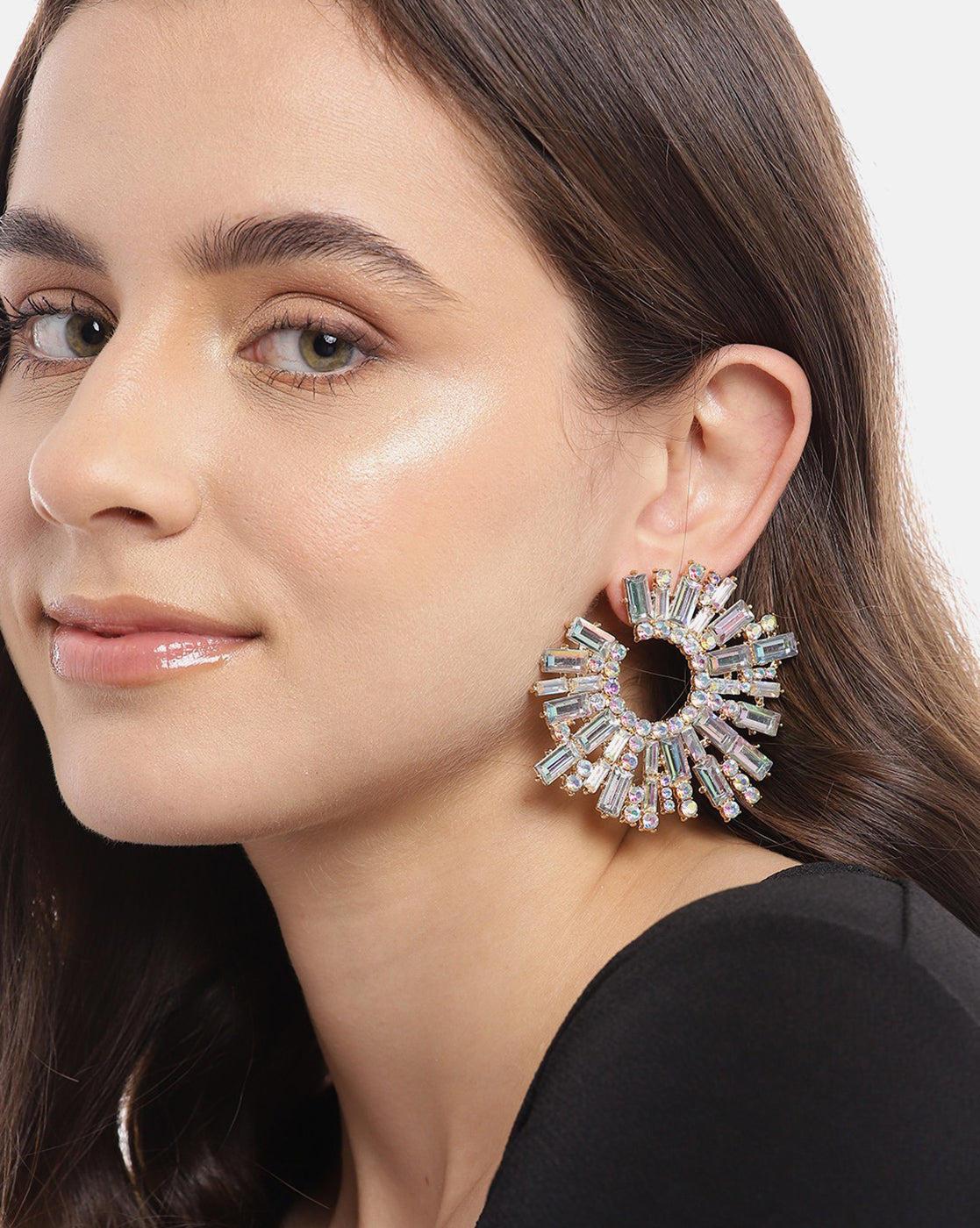 Gold Plated With Cz Fancy Bold Earrring For Women