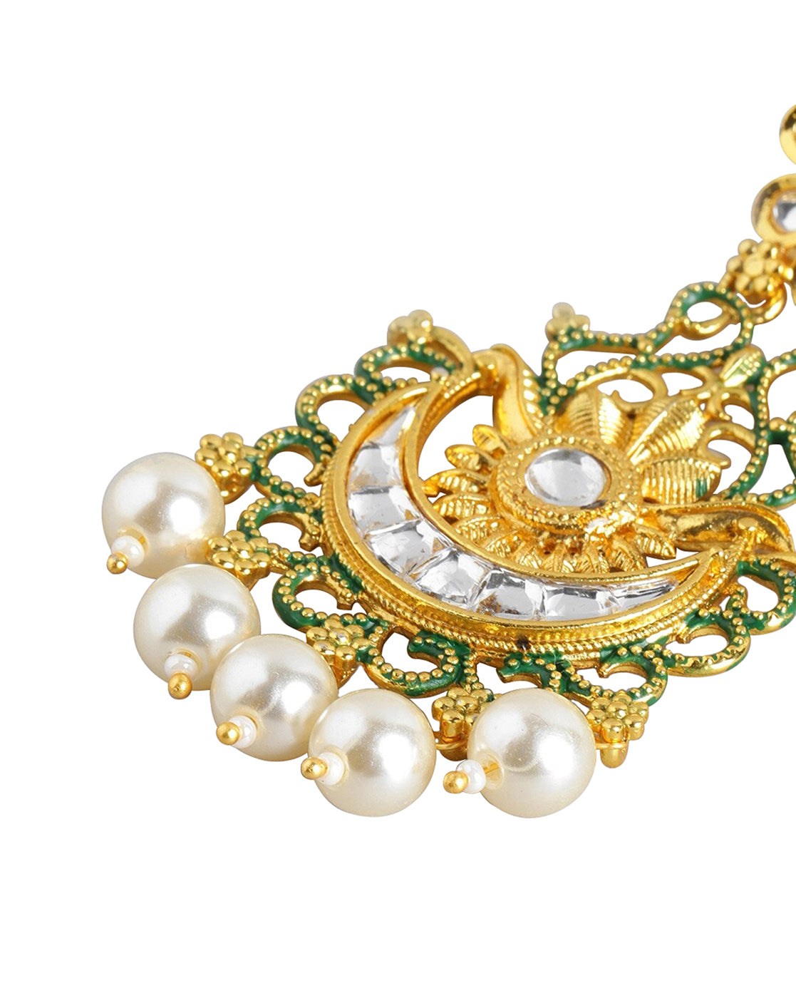 Gold Plated Dangling Pearl Chandelier Jhumka Earring For Women