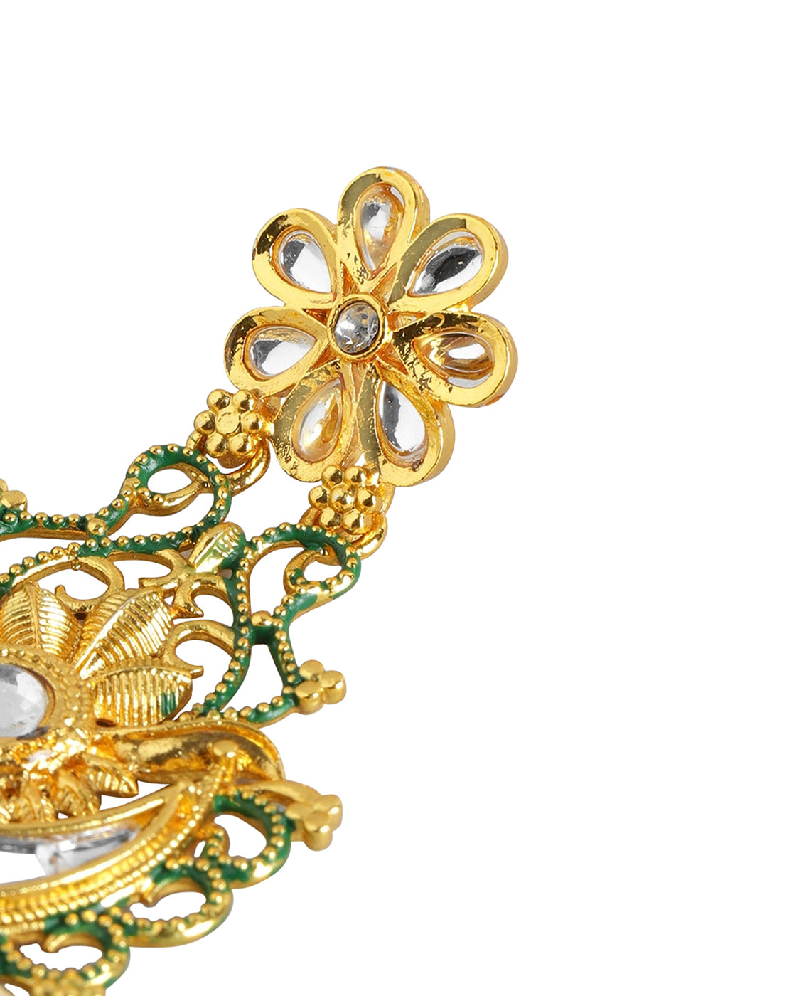 Gold Plated Dangling Pearl Chandelier Jhumka Earring For Women