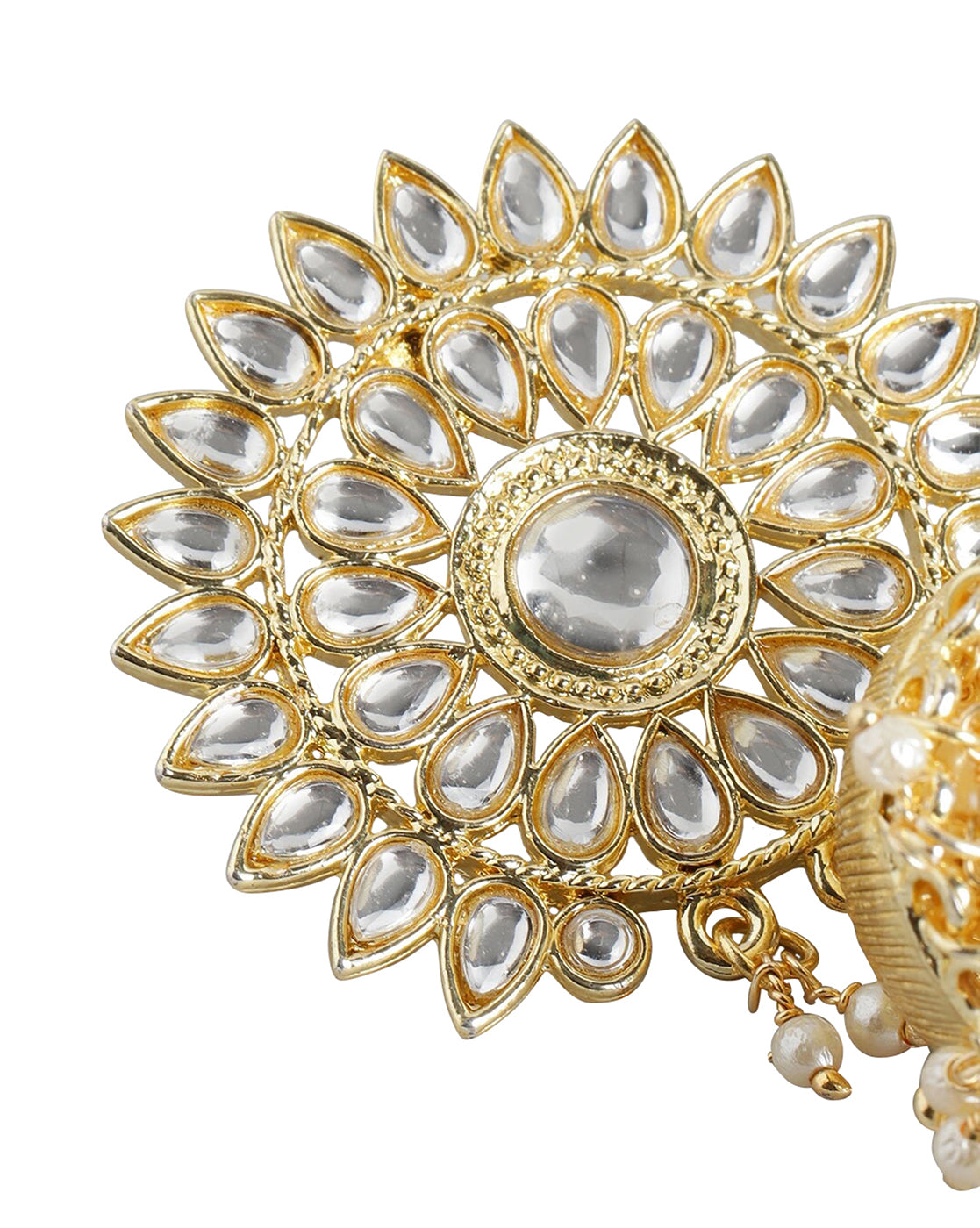 Gold Plated Pearl Enamel Jhumka Earring For Women