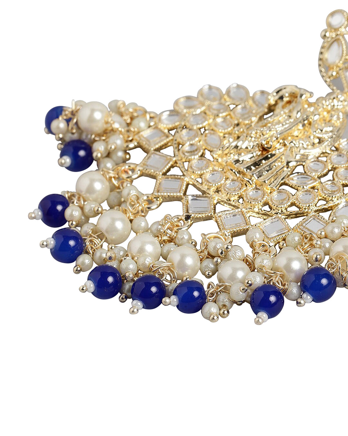 Gold Plated Dangling Pearl Chandelier Jhumka Earring For Women