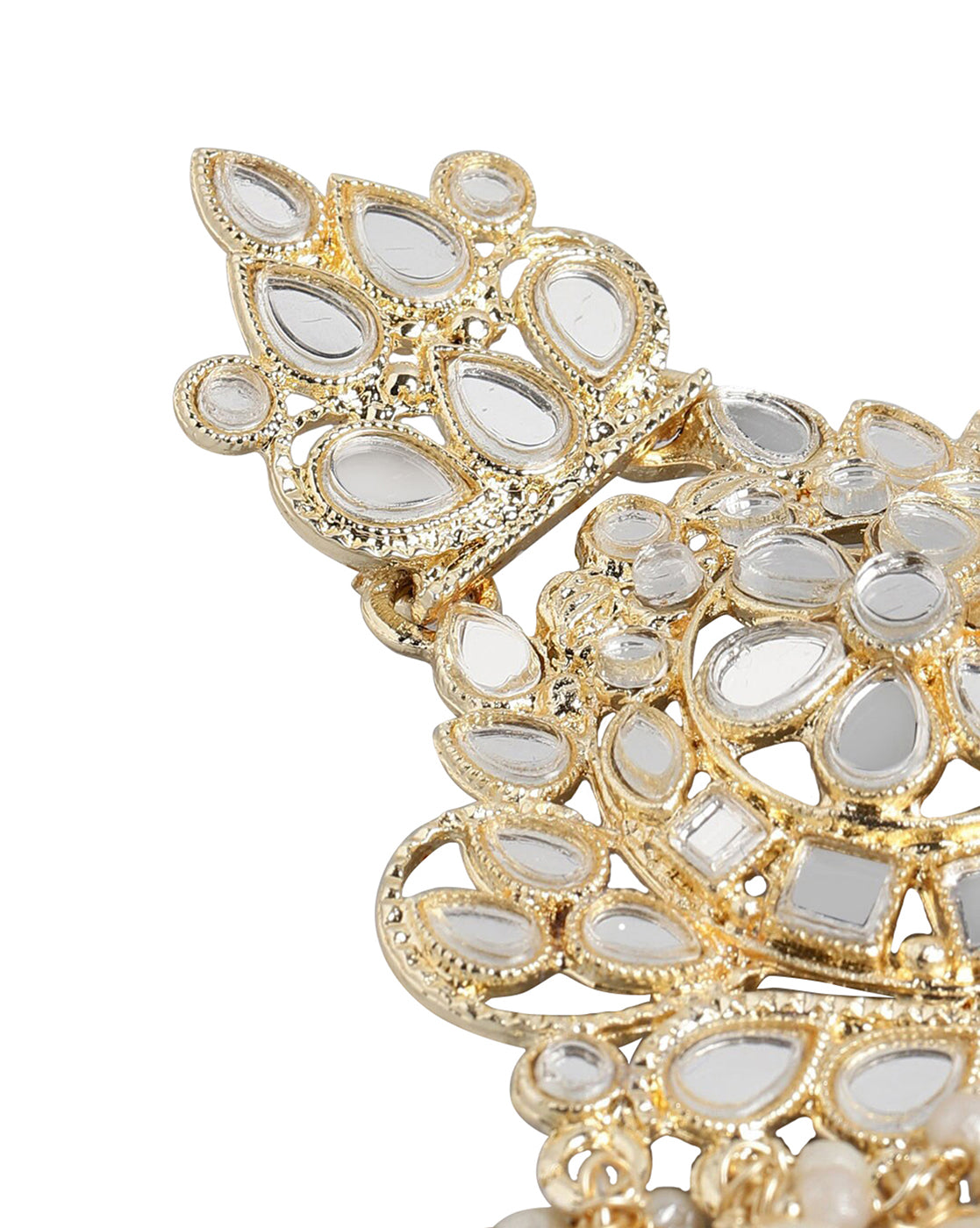 Gold Plated Dangling Pearl Chandelier Jhumka Earring For Women