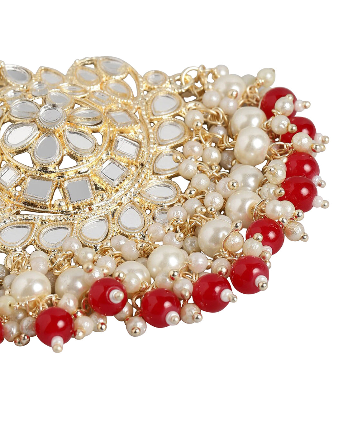 Gold Plated Dangling Pearl Chandelier Jhumka Earring For Women