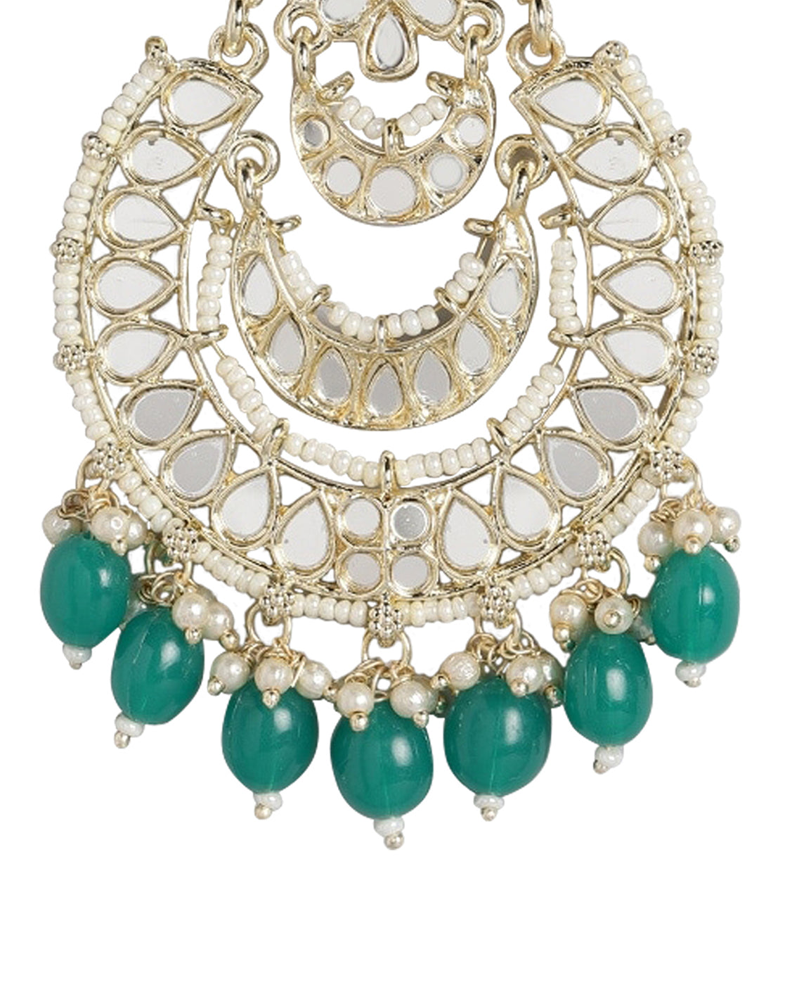 Gold Plated Dangling Pearl Chandelier Jhumka Earring For Women