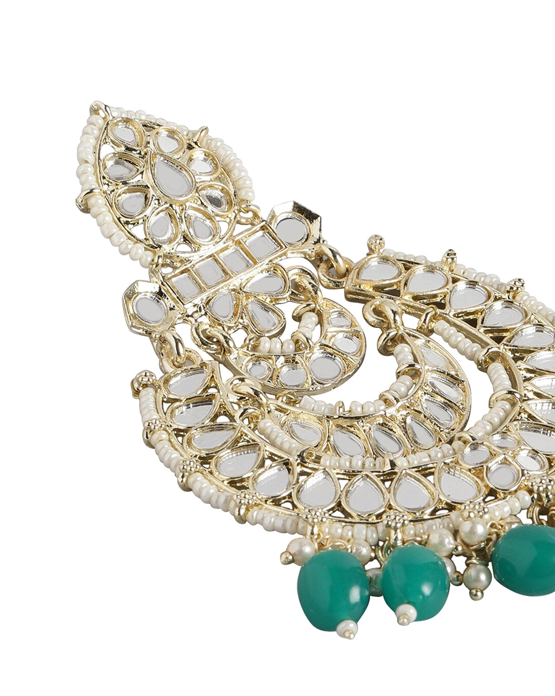 Gold Plated Dangling Pearl Chandelier Jhumka Earring For Women