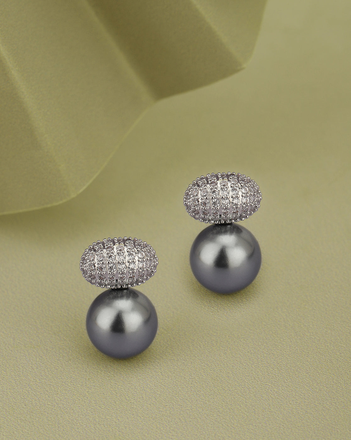 Premium Silver Plated with Pearl Stud Earring for women
