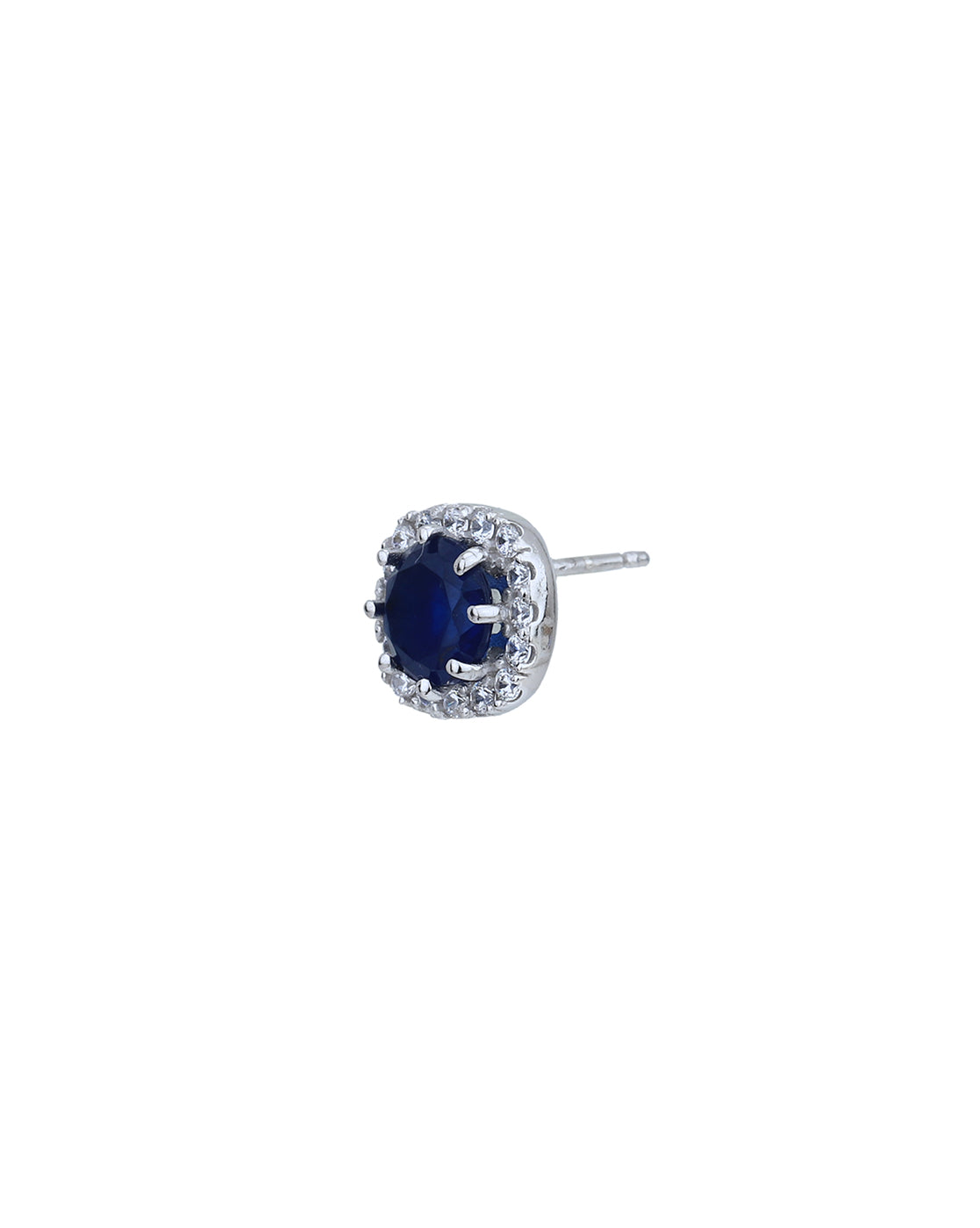 Rhodium Plated with CZ Square Stud Earring for women