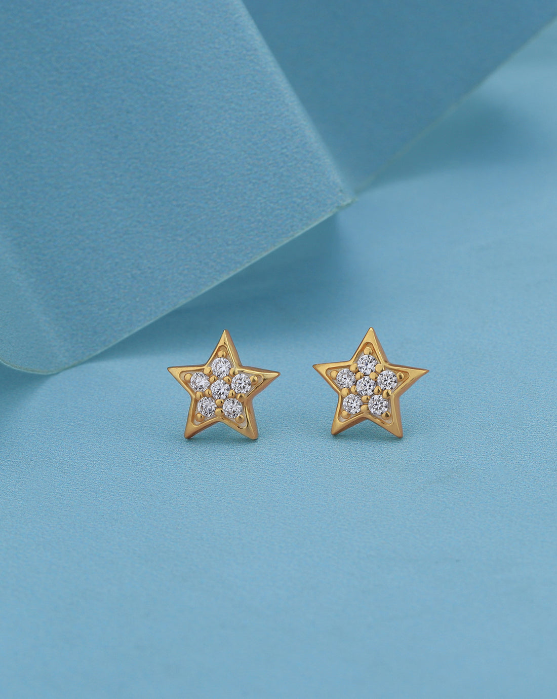 18kt Gold Plated with CZ Star Stud Earring for women