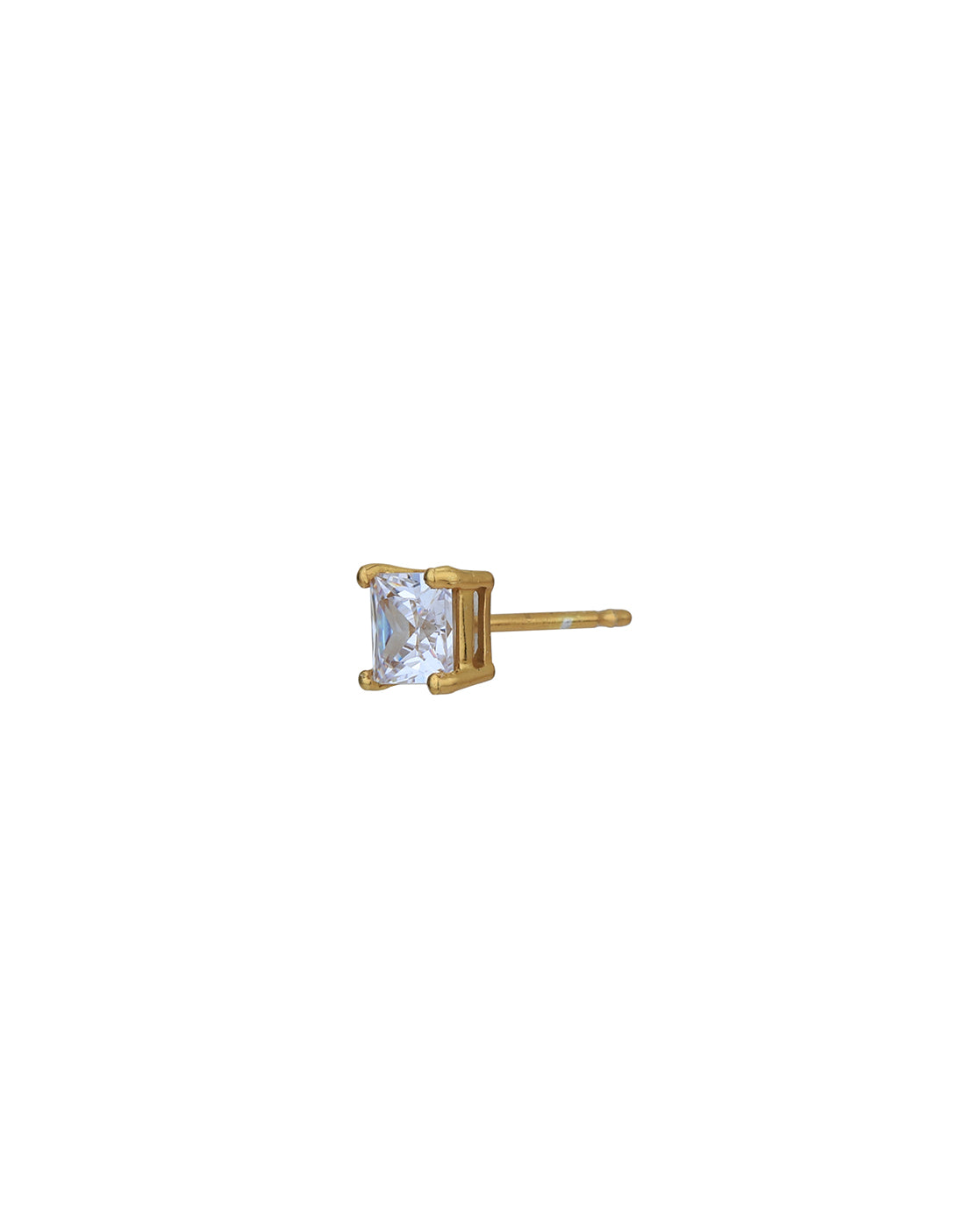 18kt Gold Plated with CZ Square Stud Earring for women