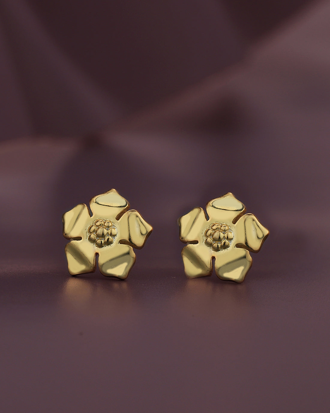 18kt Gold Plated Floral Stud Earring for women