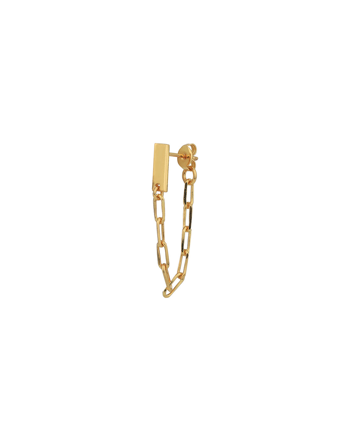 18kt Gold Plated Dangling Chain Front Back Drop Earring for women