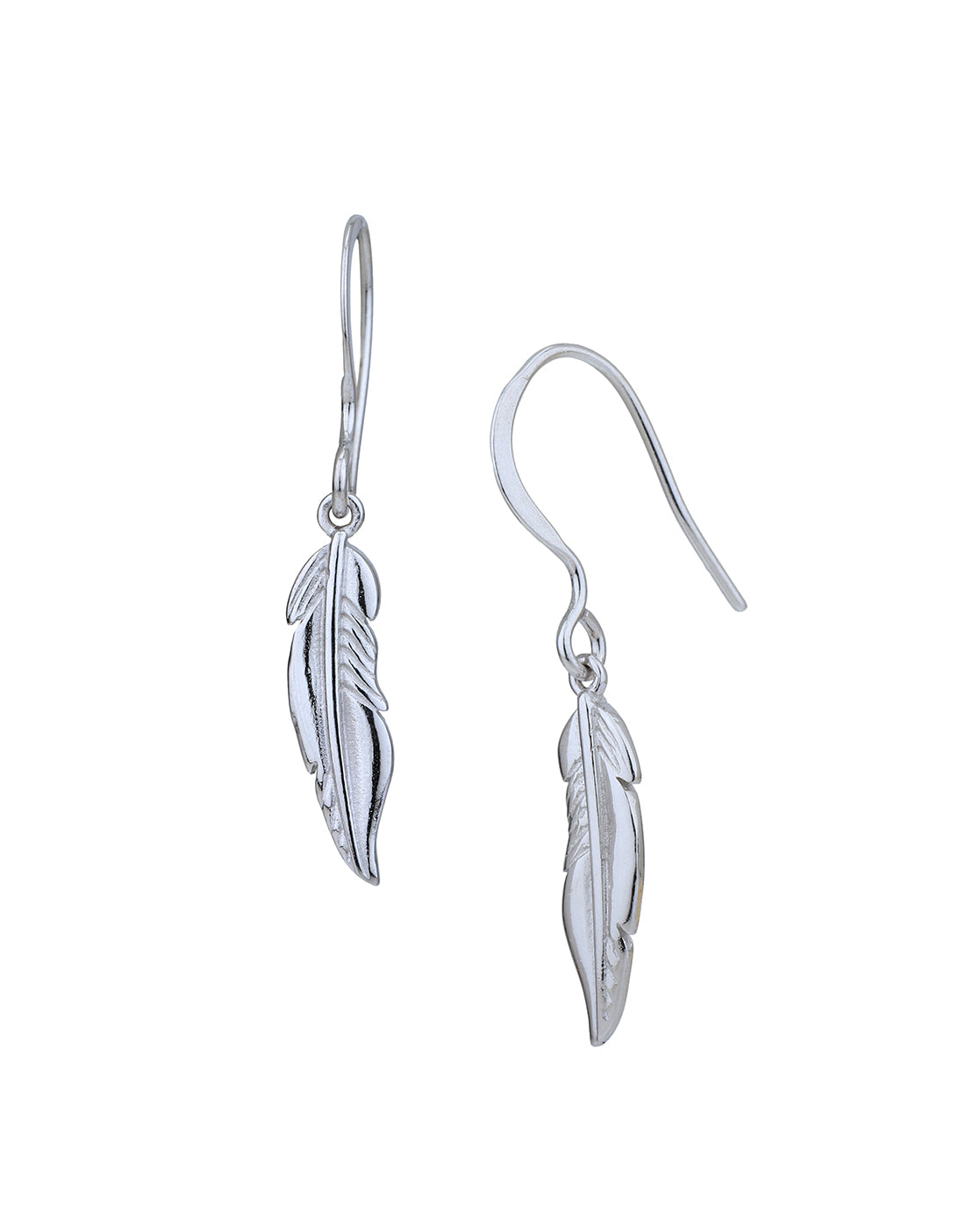 Rhodium Plated Dangling Leaf Drop Earring for women