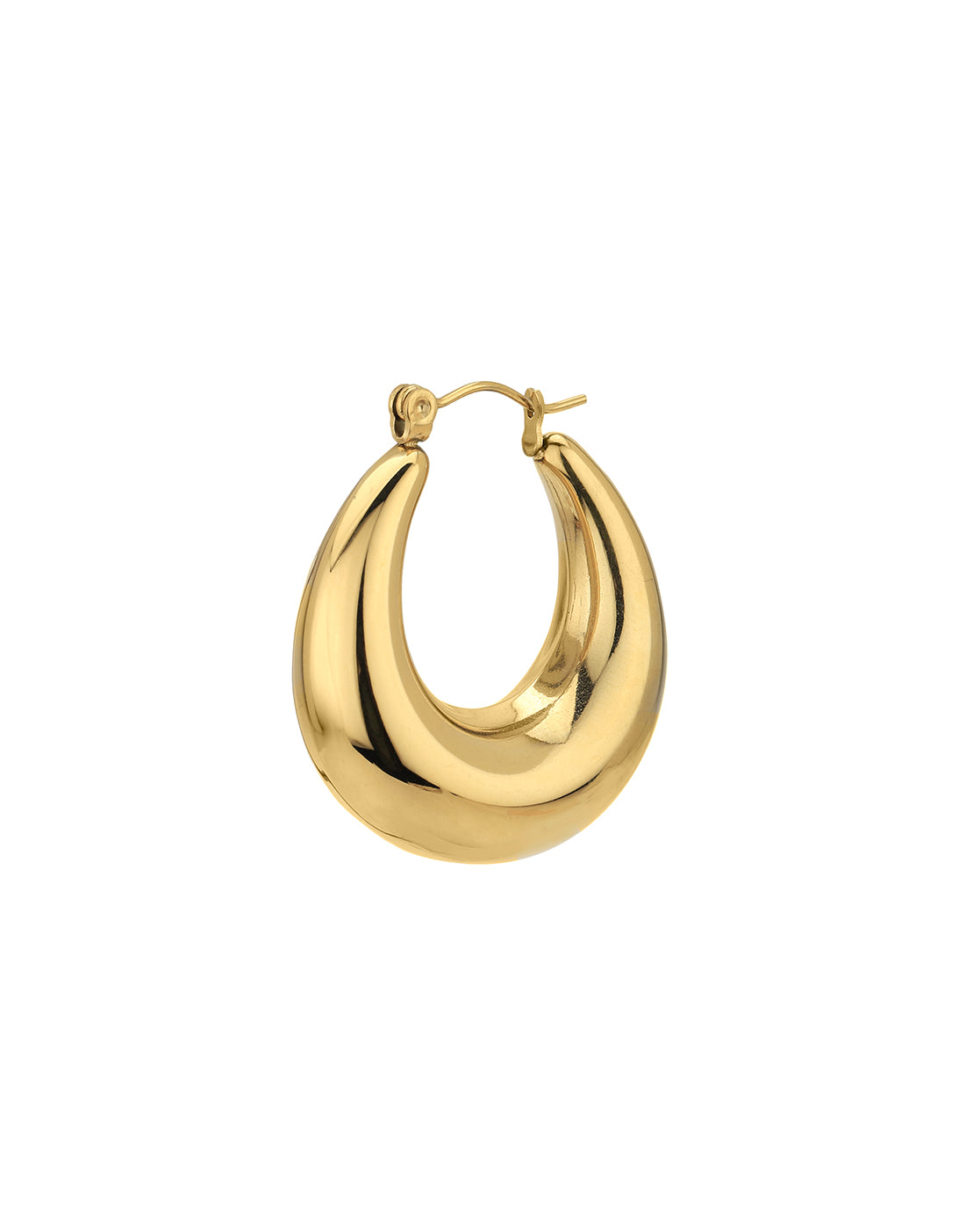 Gold Plated Oval Hoop Earring for women