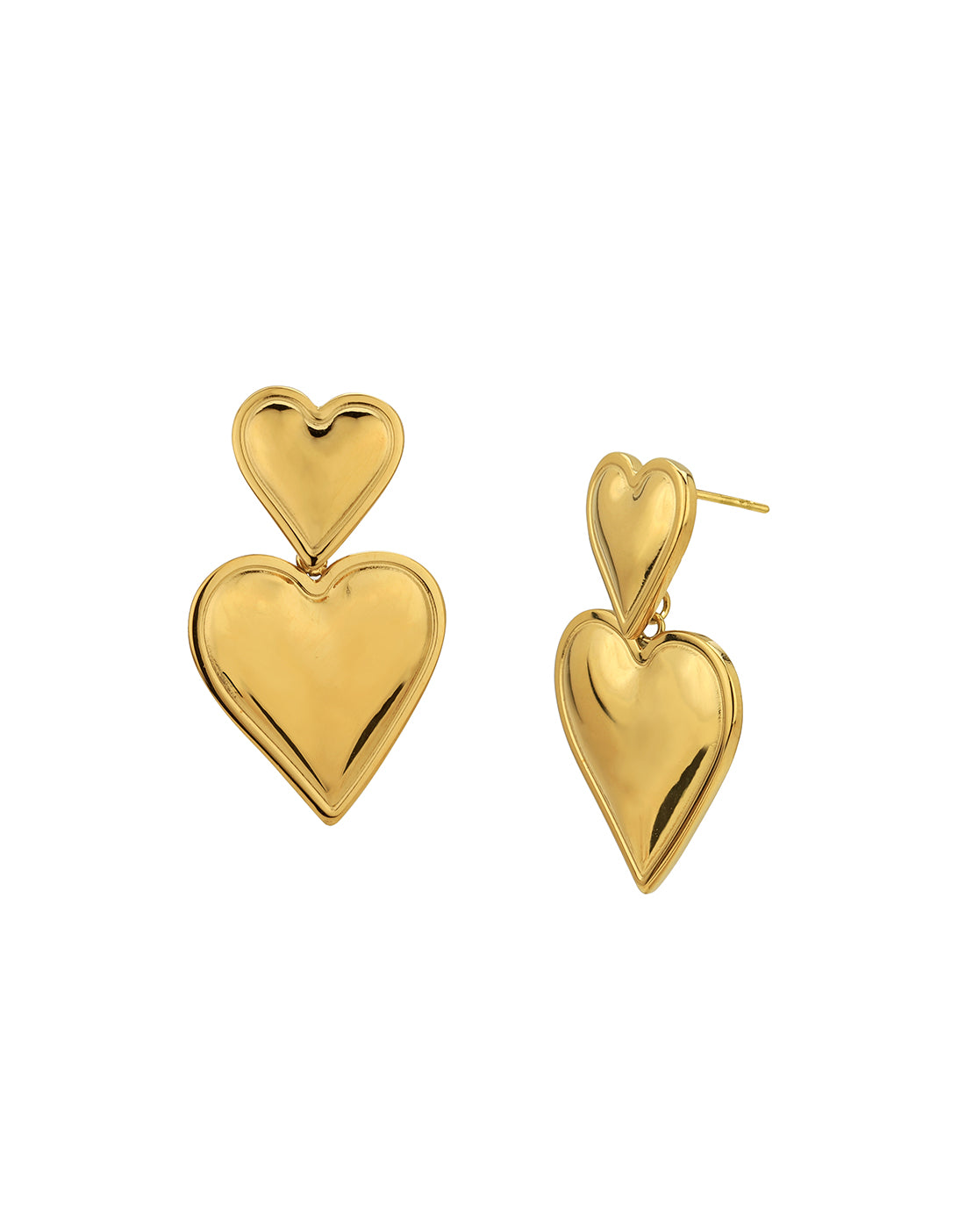 Gold Plated Dangling Heart Drop Earring for women