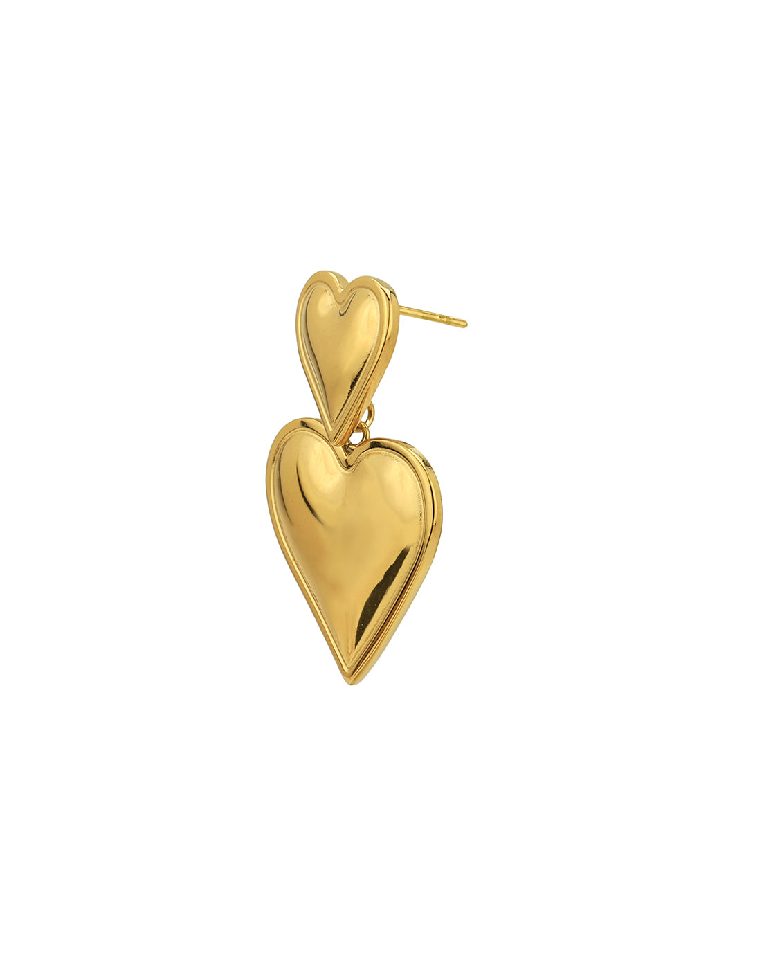Gold Plated Dangling Heart Drop Earring for women