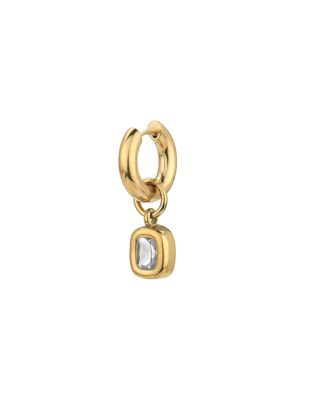 Gold Plated Dangling CZ Hoop Earring for women
