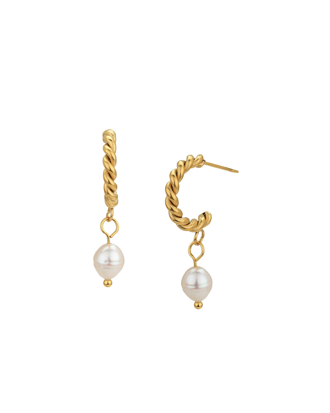 Gold Plated Dangling Pearl Drop Earring for women